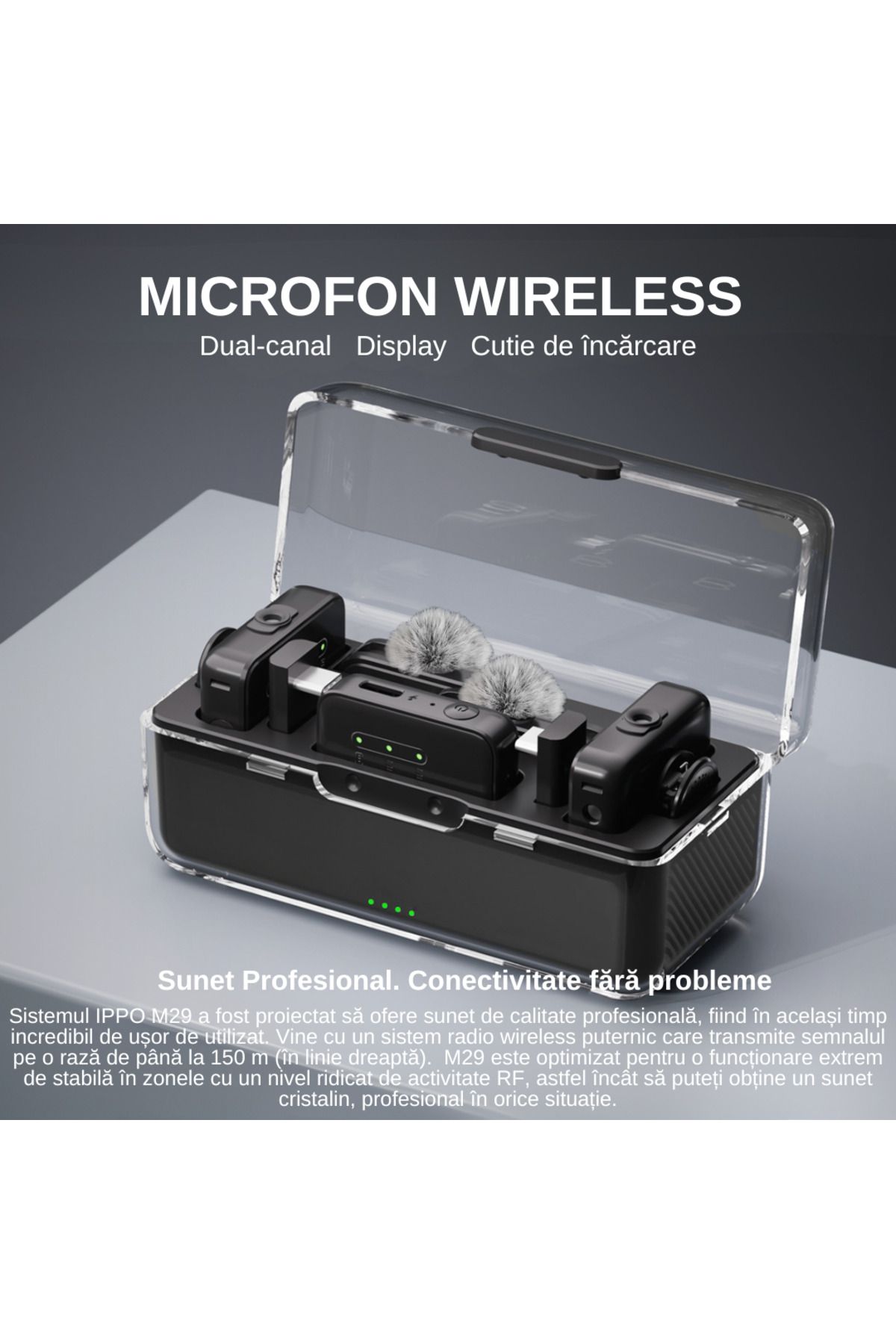 LUDORA-Lavaliera wireless, conectare wireless 2.4G, reducere zgomot, compatibil android/ios/camera video 4