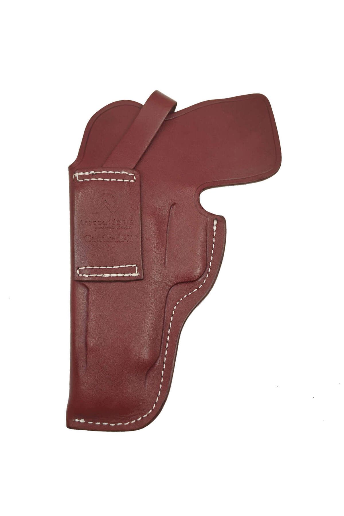 Aresoutdoors Canik TP9 SFX İçin Uyumlu Kapalı Namlu Gerçek Deri Kahverengi Kemeriçi Silah Kılıfı