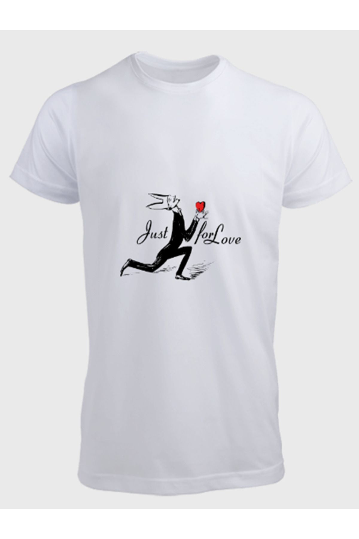 Ayka Unisex Erkek/Kadın Kişiye Özel SEVGİLİ İÇİN (Seni Seviyorum ) Baskılı Pamuklu Bisiklet Yaka T-Shirt