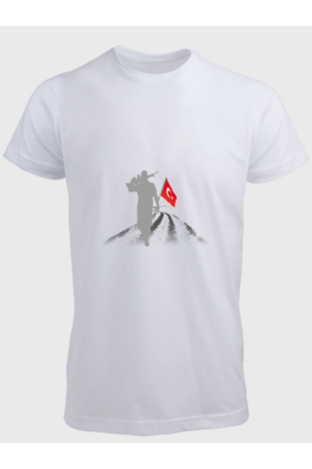 Ayka Unisex Erkek/Kadın Kişiye Asker'lere Özel Baskılı Pamuklu Bisiklet Yaka T-Shirt