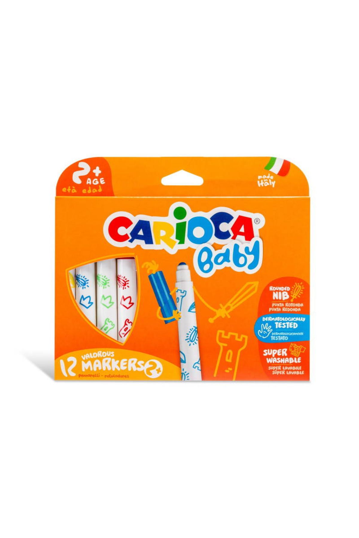 CARIOCA CARİOCA TEDDY JUMBO BEBEK SÜPER YIKANABİLİR KEÇELİ BOYA KALEMİ 6'LI (+1 YAŞ)