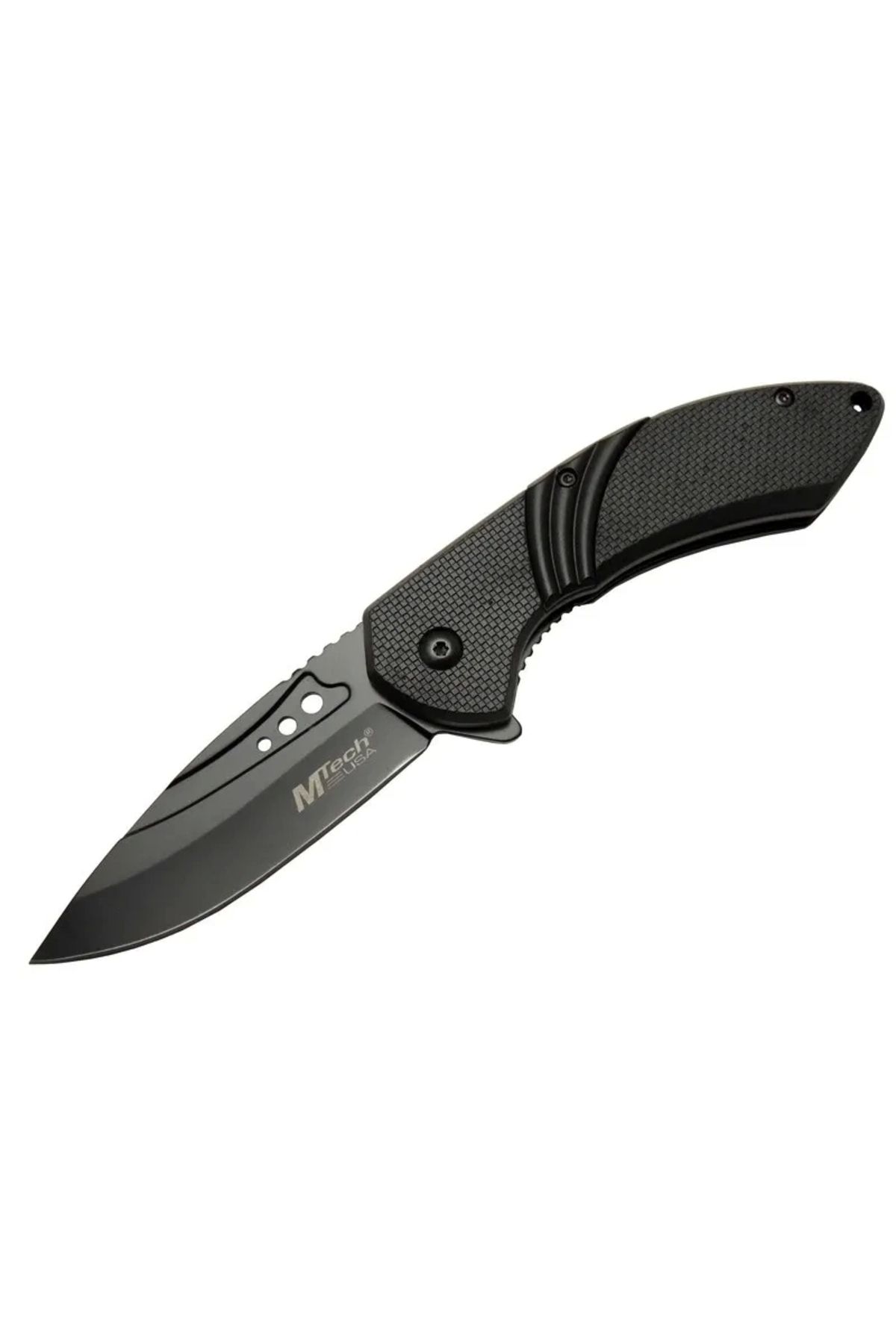 shopwave 4212 Siyah Kamp Çakı 20cm- Yarı Otomatik, Kemerlikli, Oluklu
