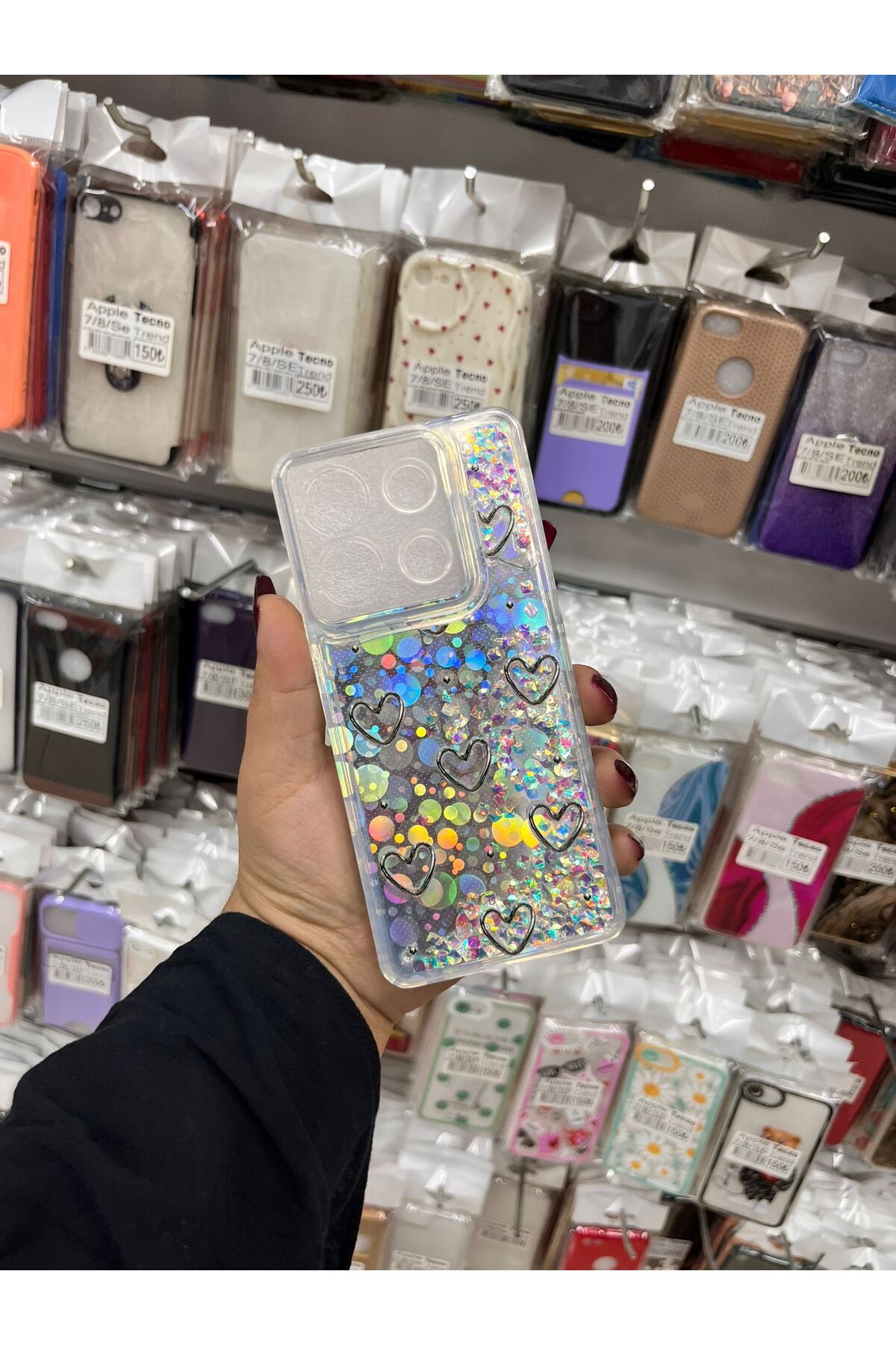 TECNOTREND Xiaomi Redmi Note 13 Pro 5g sıvı parıltılı Hologramlı şeffaf silikon kılıf
