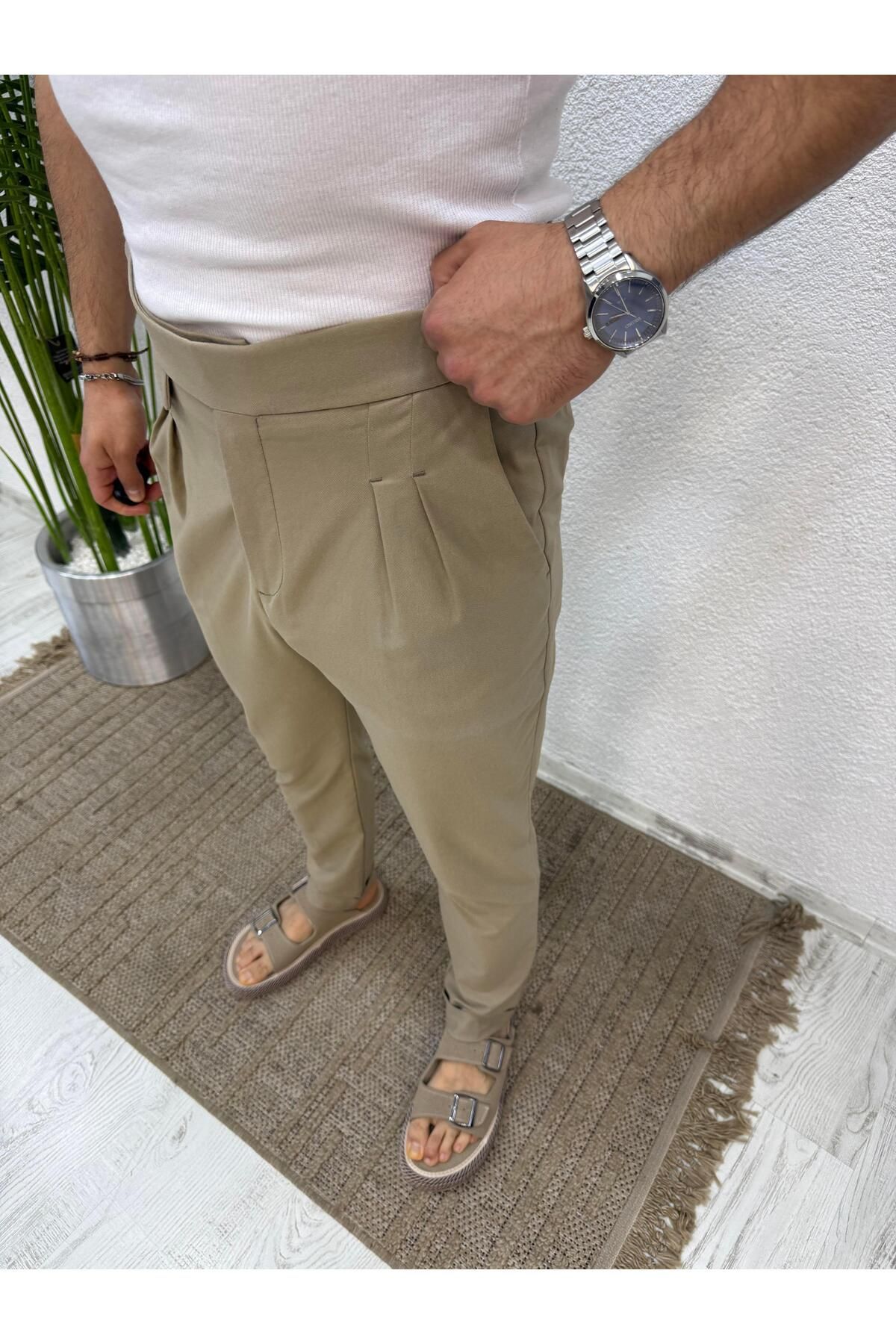 Yubacollection Lookman Duble Paça İtalyan Kesim Pantolon Krem
