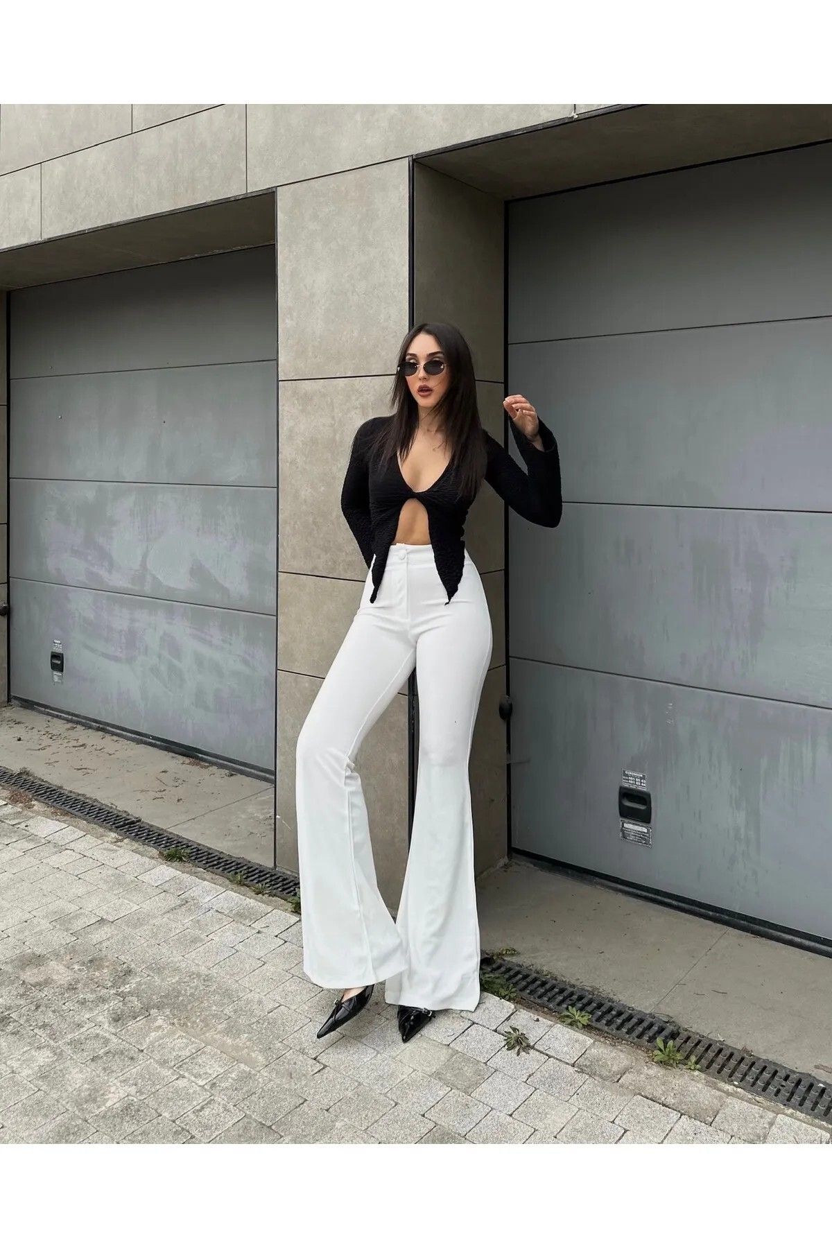fatma keskin linna butik Kadın İspanyol Paça Pantolon