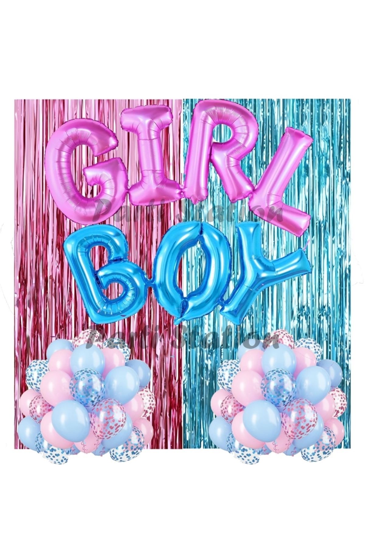 Partifest Cinsiyet Belirleme Partisi Kız mı Erkek mi Konsept Balon Süsleme Set Gender Party Girl Or Boy