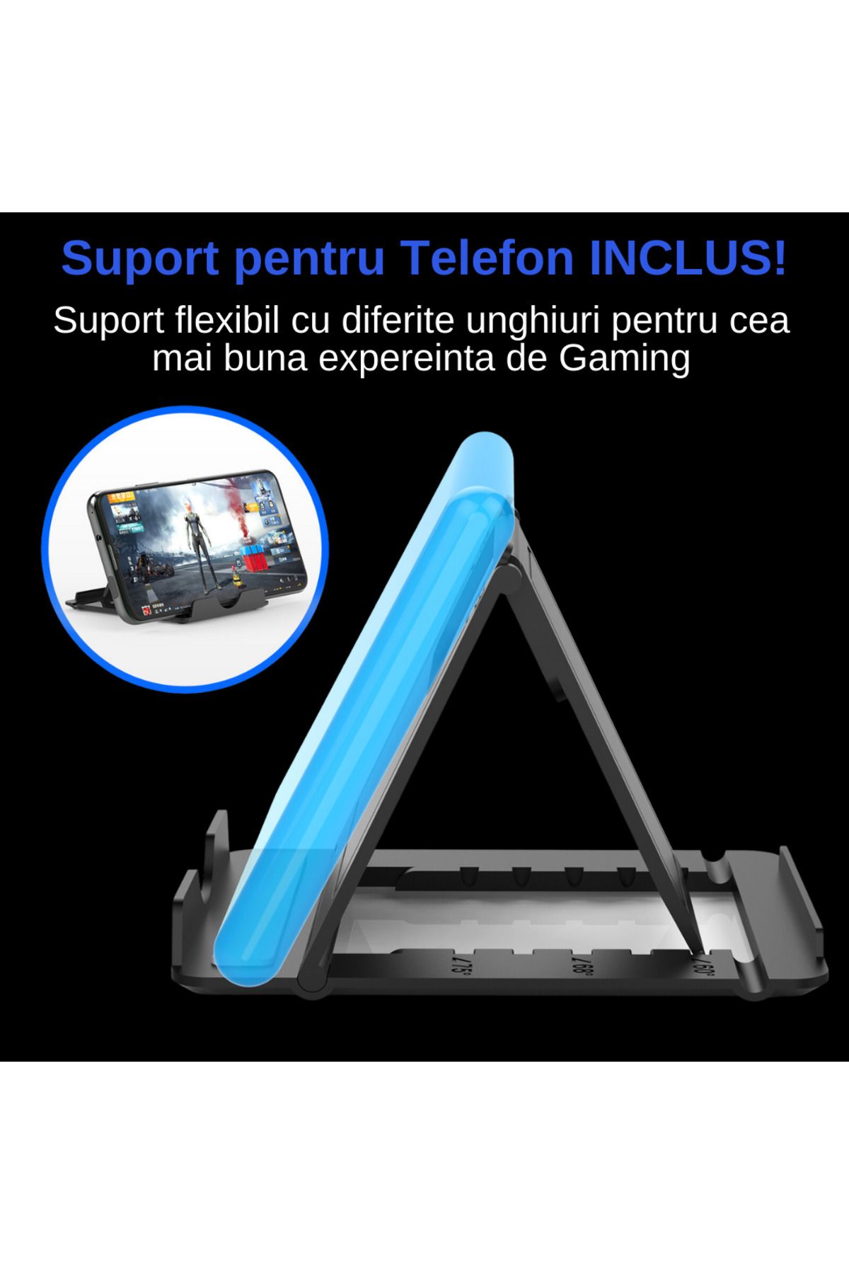 LUDORA-Phone Gaming Kit With 39 Keys One Hand Keyboard And Mouse, Rgb Lighting, Android Compatible 7