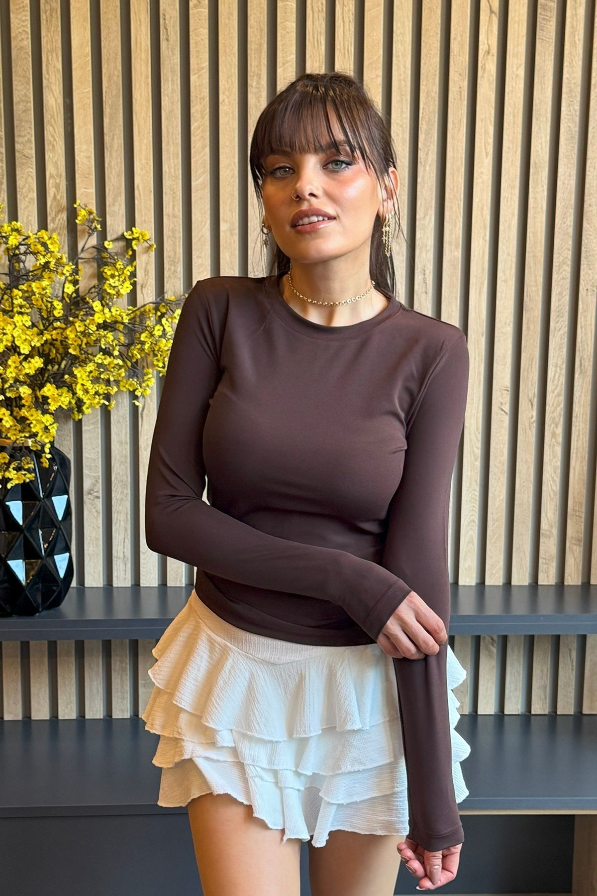 Gi&Di's COLLECTİON GD0027 Dalgıç Kumaş Bisiklet Yaka Body