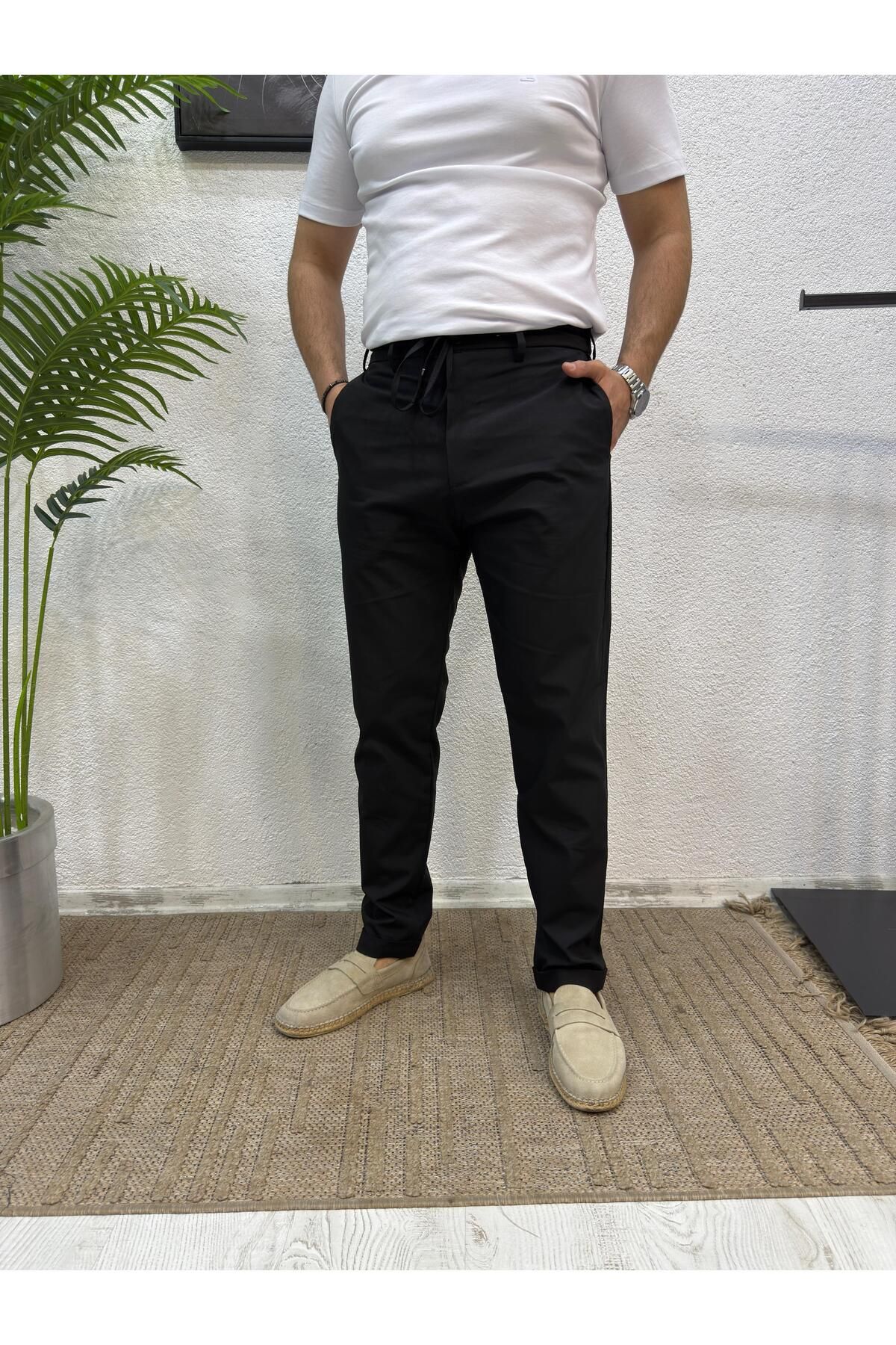 Yubacollection Duble Paça Kumaş Pantolon Siyah