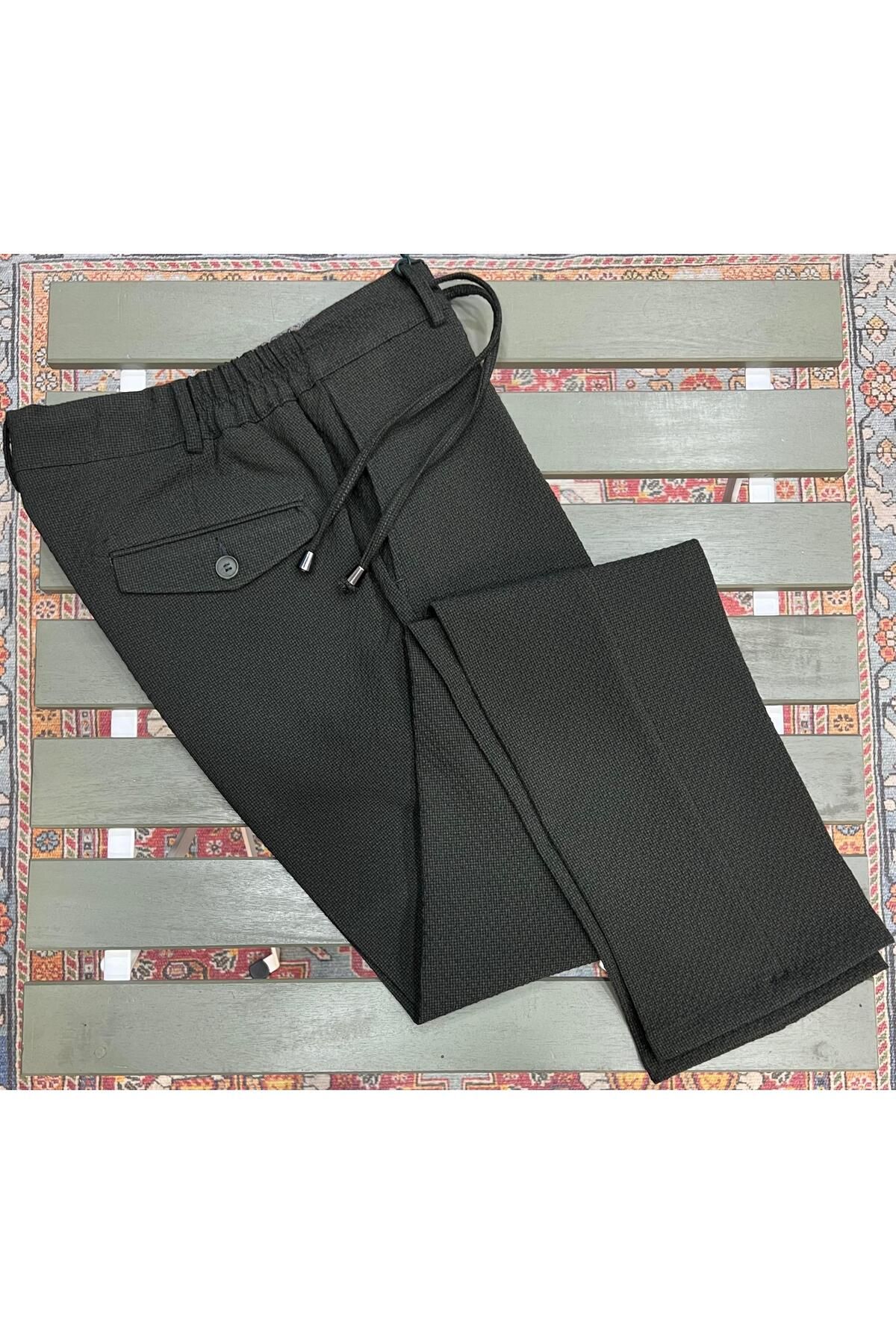 Yubacollection Gofre Jogger Pantolon Haki