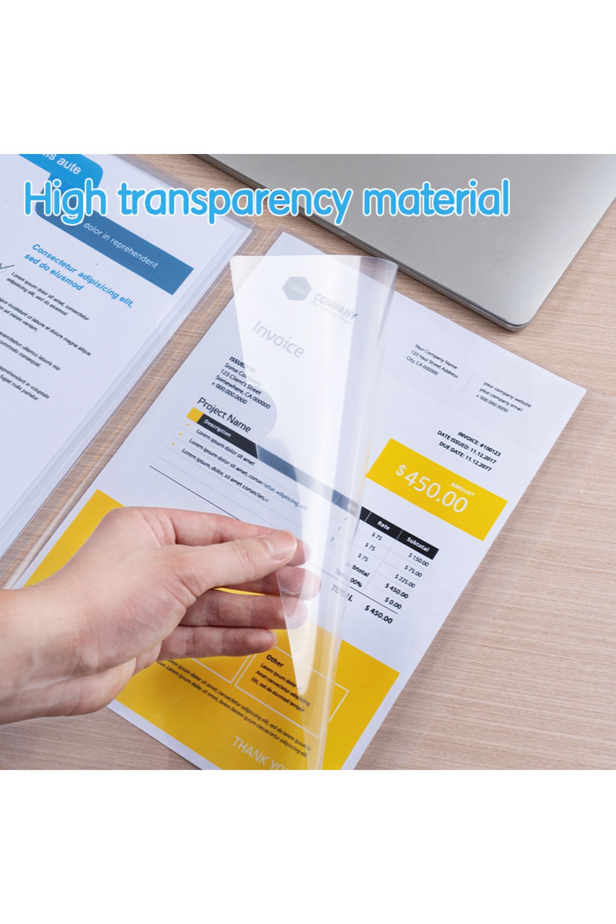 Deli-EF730 Report Cover, FC Size, Transparent Flexible Sheet – Ideal for Filing and Display 3