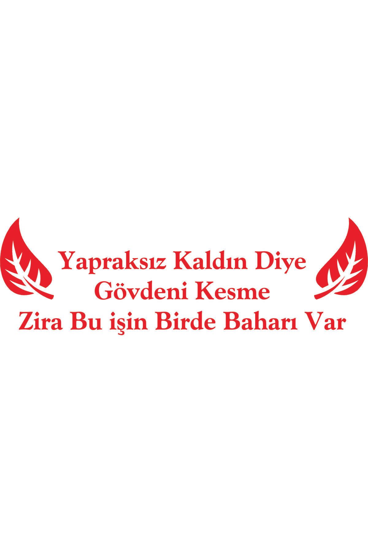 Birim Matbaa Yapraksız Kaldın Diye Gövdeni Kesme Zira Bu işin Birde Baharı Var OTO STİCKER(70X22CM)