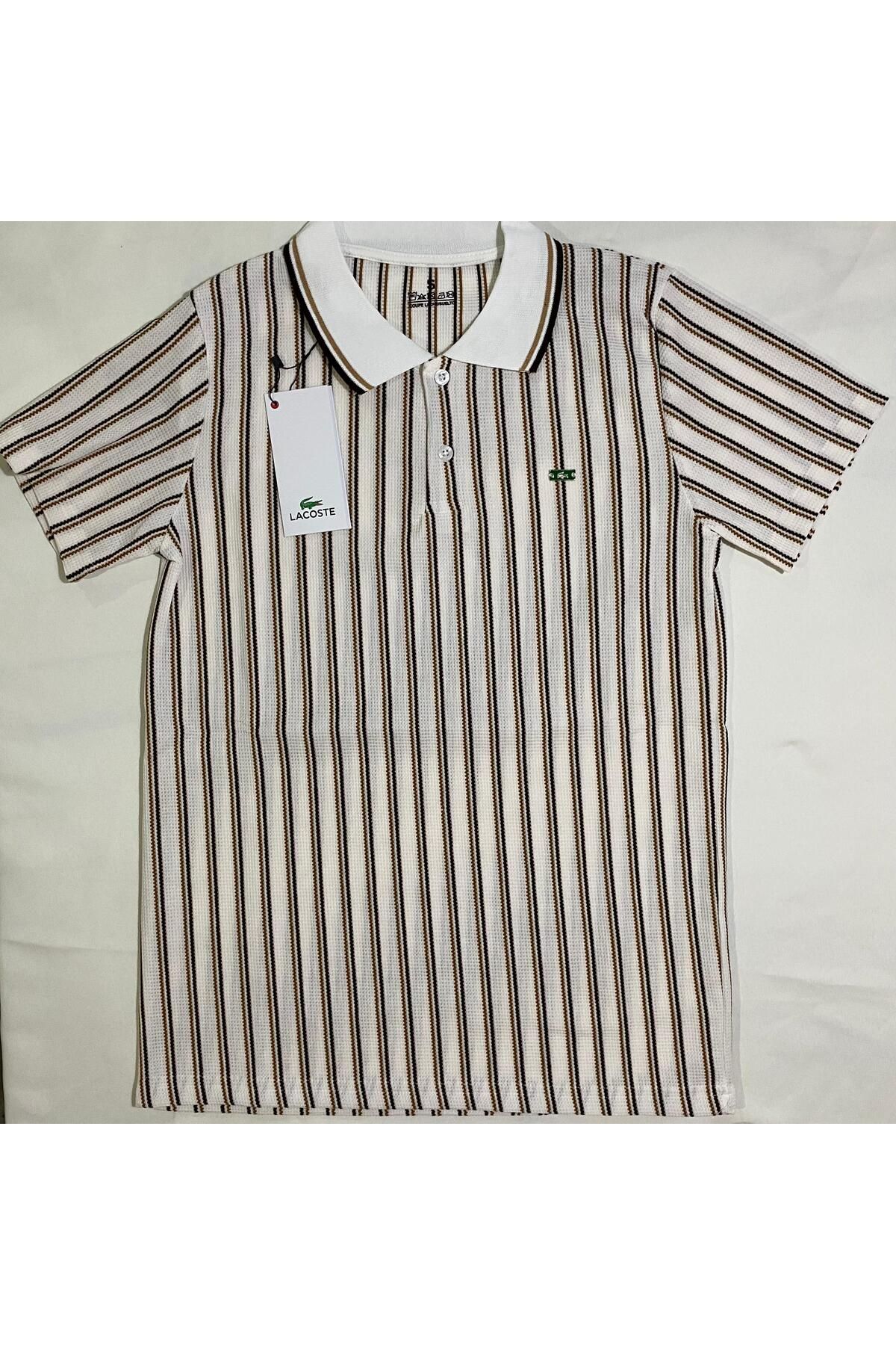 safr world Çizgili Yakalı T-Shirt