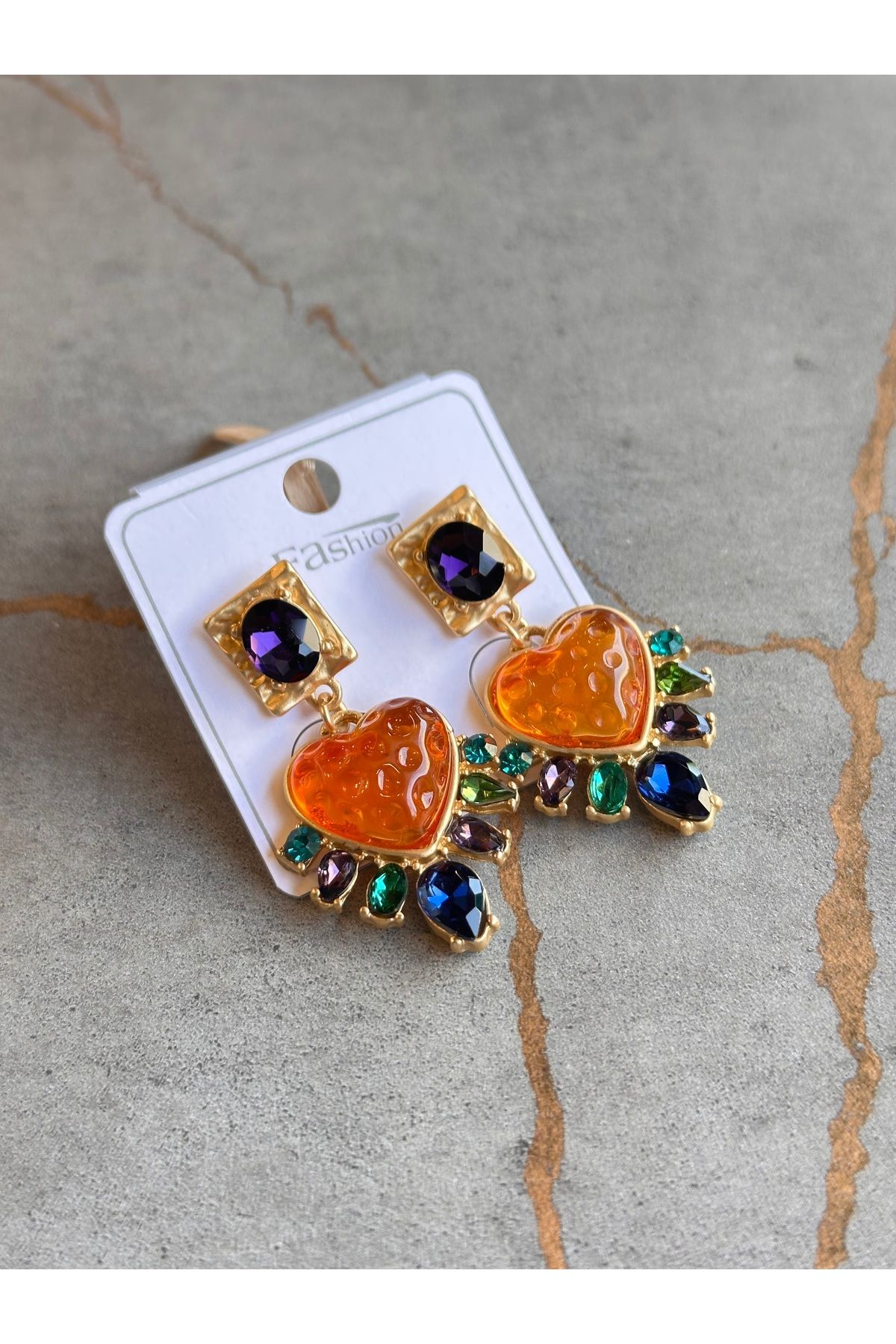 The Simu Vintage Zirkon Taş Küpe – Taşlı Kadın Küpe