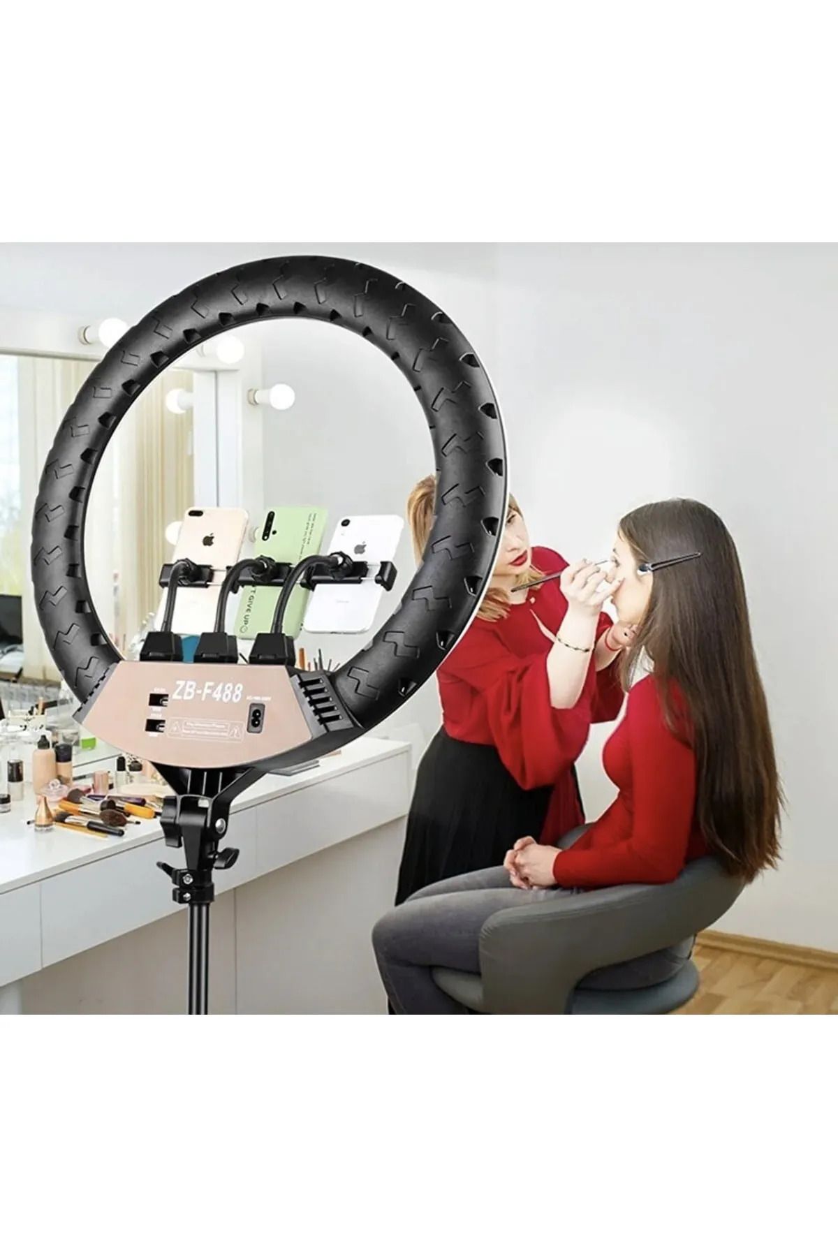 TEKNOCEP Brawi 22 Inç 56cm 100w Mega Boy Ring Light Led Halka, Kuaför Ve Makyaj Çekim Işığı