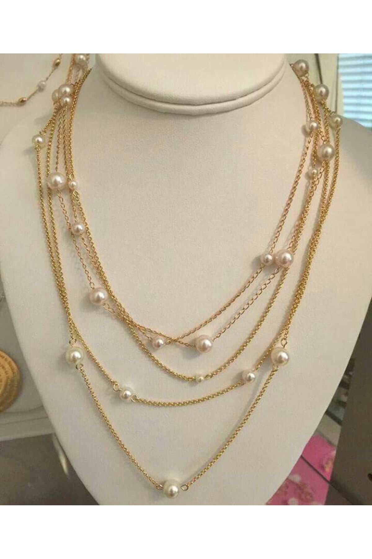 Shiklik MODA Şıklığınızı Tamamlayacak 5'li İnci Zincir Kolye Seti