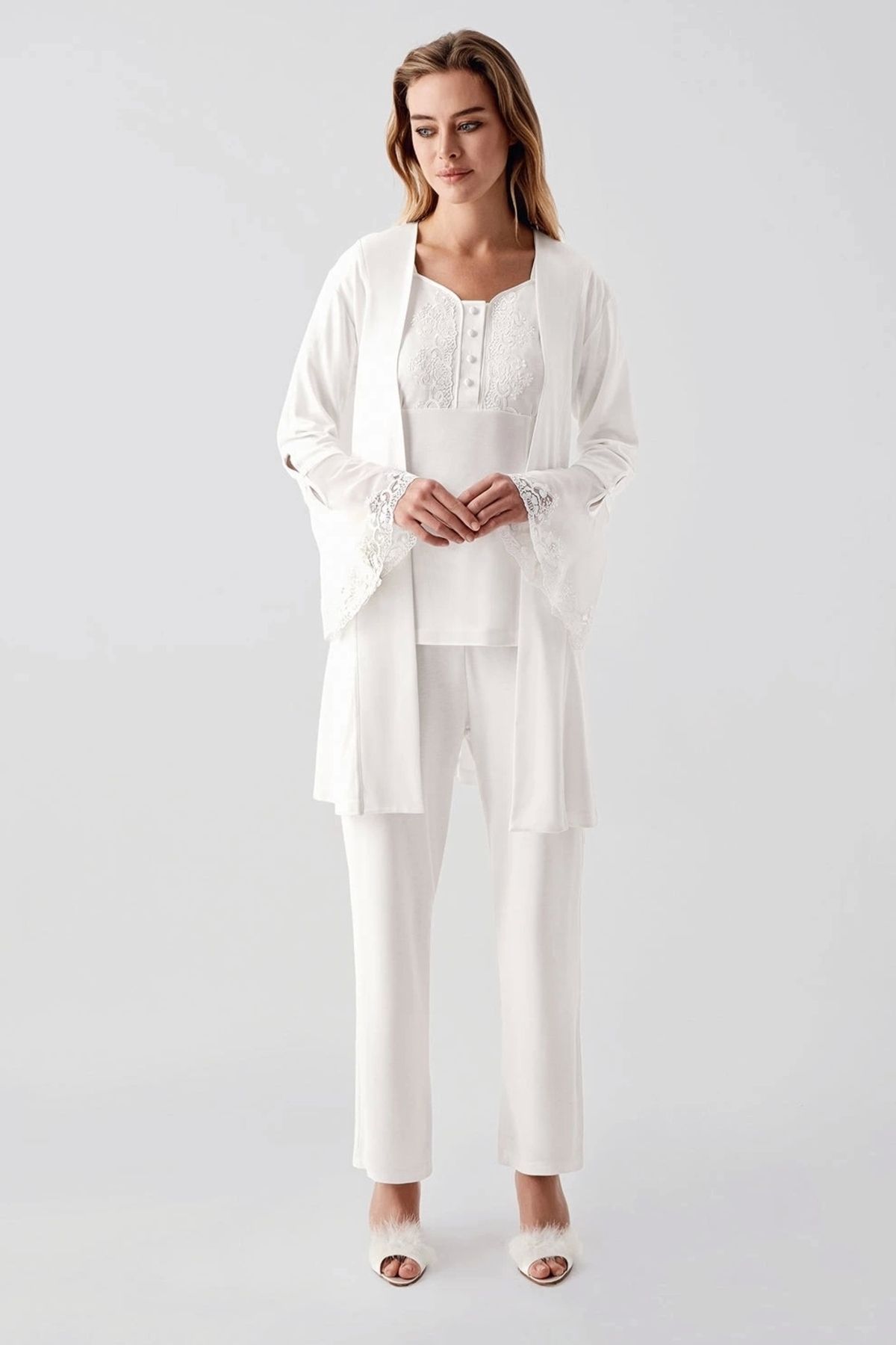 Nemere Freshness 322 Kadın Sabahlıklı Pijama Takımı