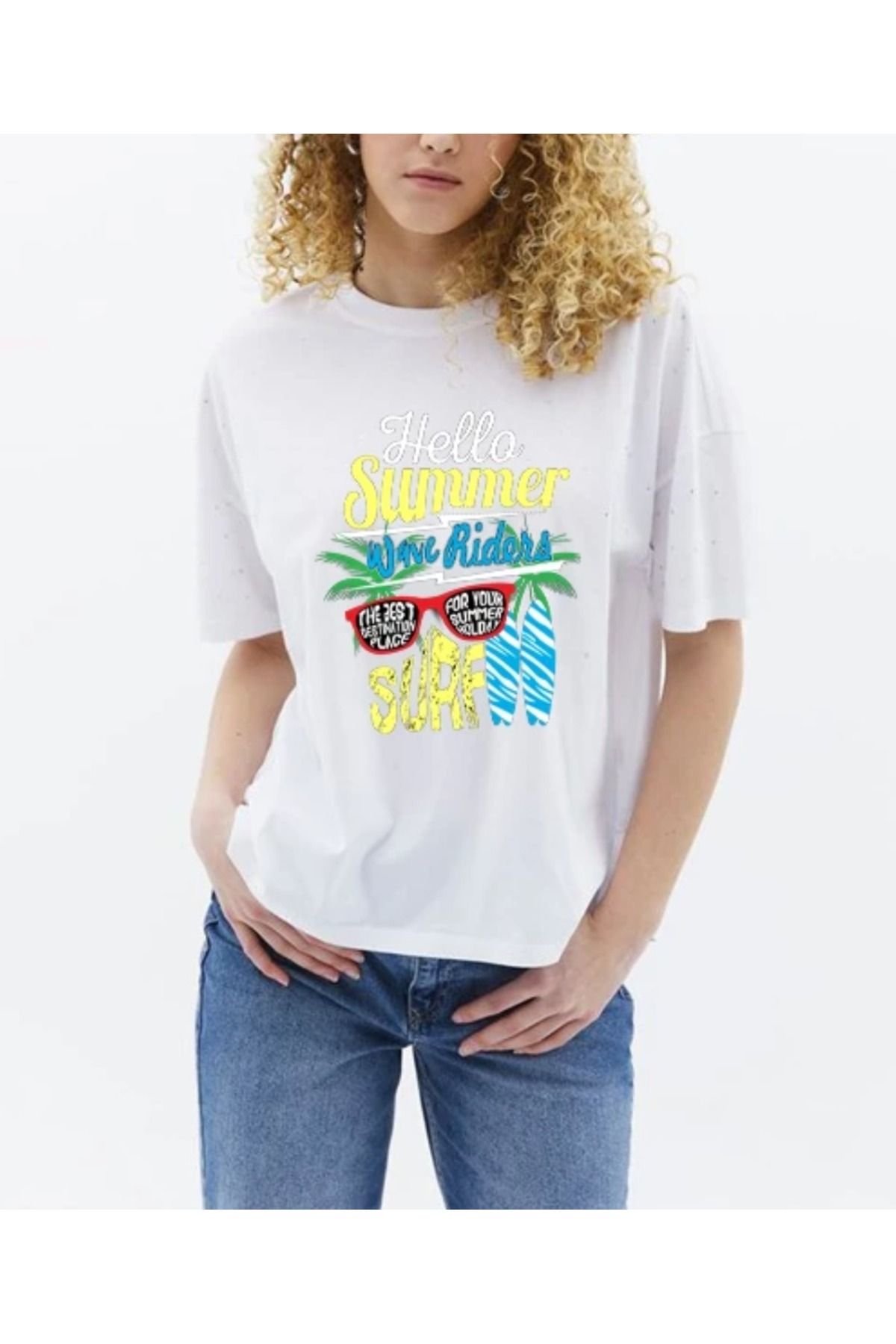 shidumanlar Hello Summer Tasarımlı Yazlık Oversize