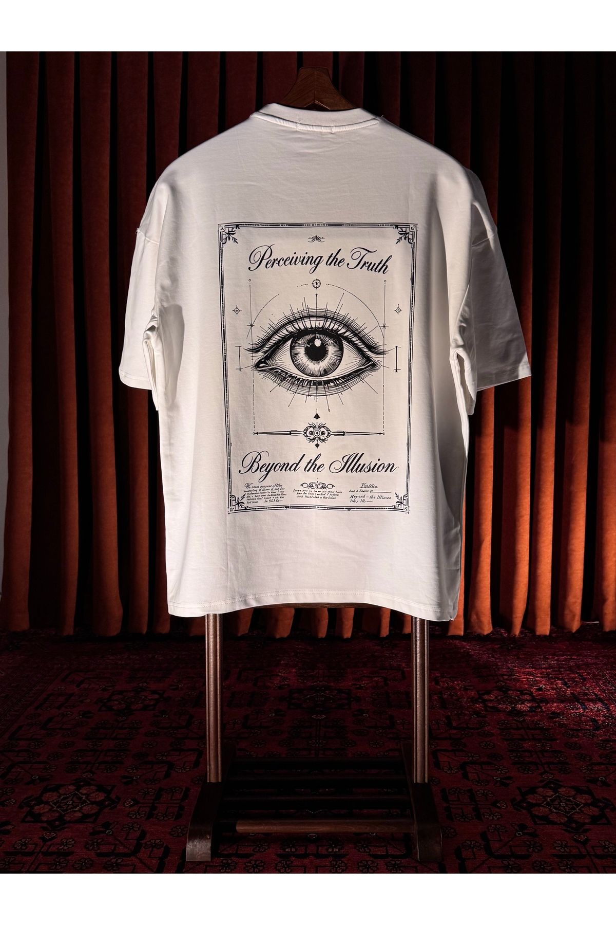 KOUROSHIA Unisex Beyond The Illusion Bisiklet Yaka Oversize T-Shirt