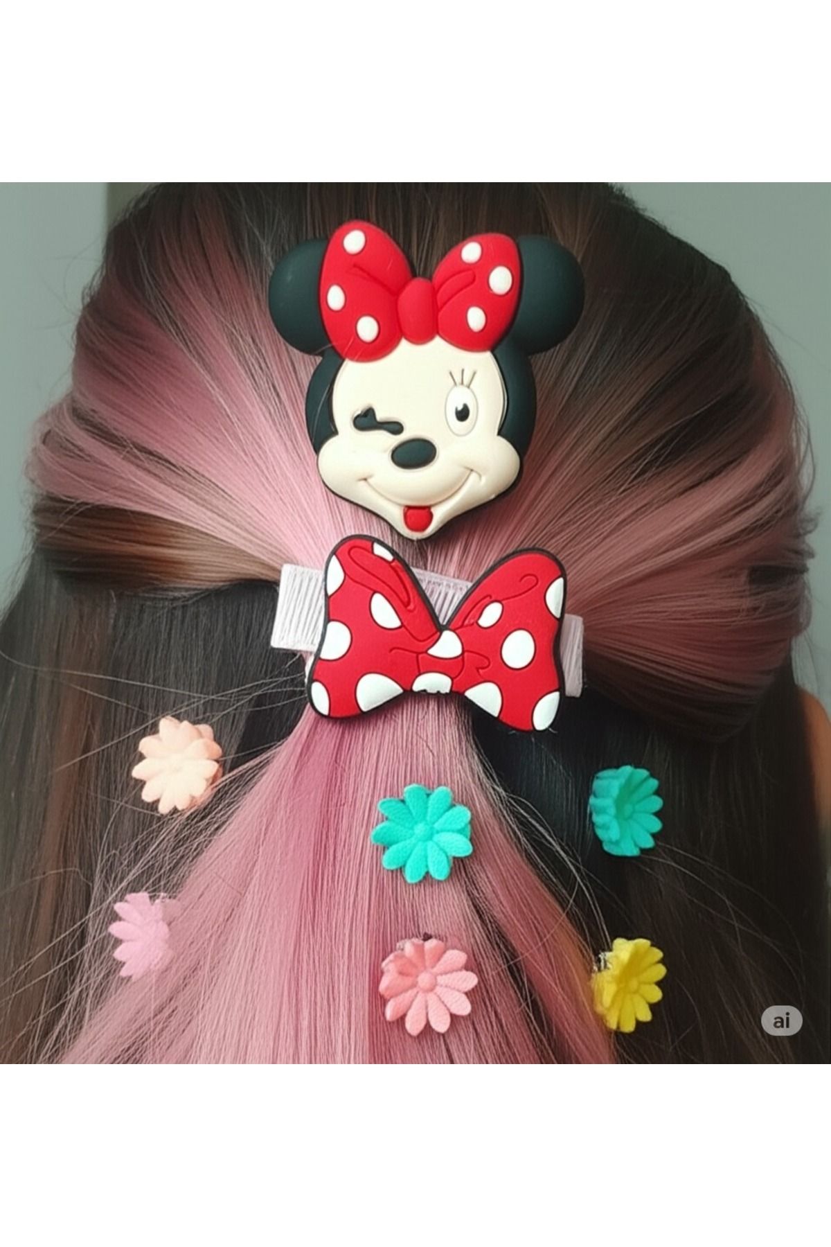 FAMEMUS ACCESSORY Minnie Mouse Temalı Toka Seti – Sevimli Kız Çocuk Toka Okul, doğum günü partileri ve özel günlerde.