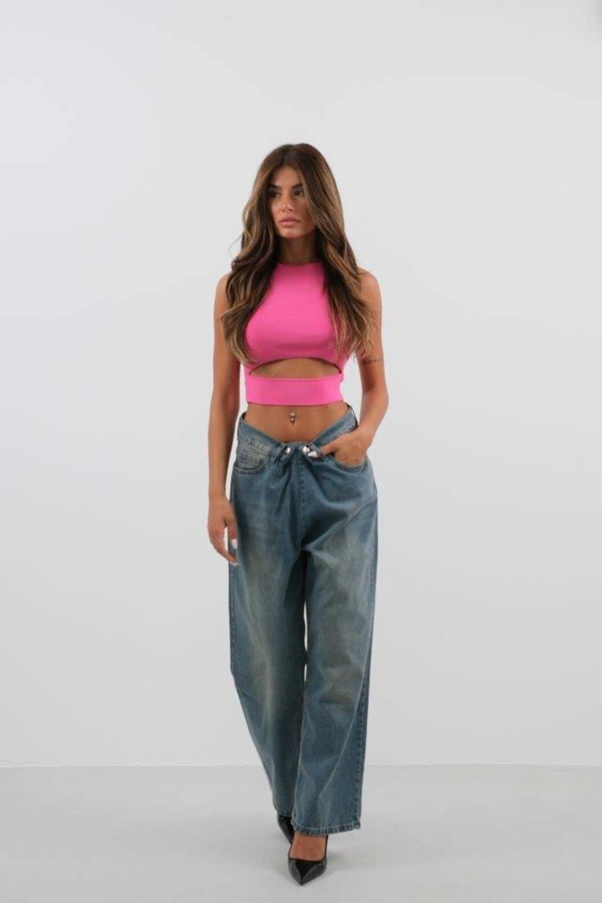 modamtn Pencere Detay Triko Bluz