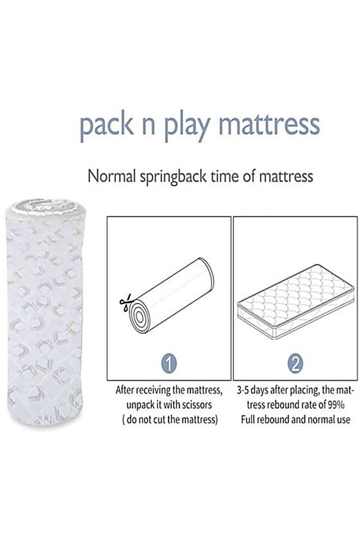 AWF AL WADI FURNITURE-Sleep EZ Single Size Medical Mattress With Polyester Compressed Pillow Reverse use option 90X190x8cm 4