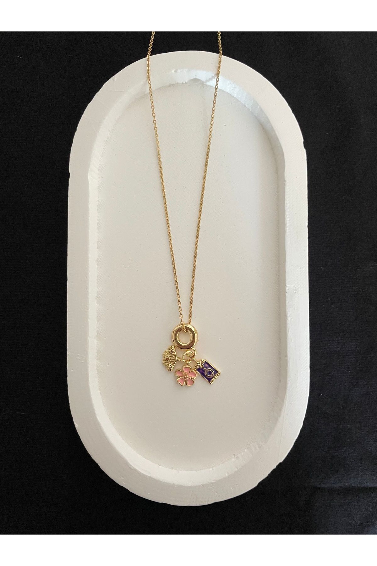 Luna Charm Çelik Kolye