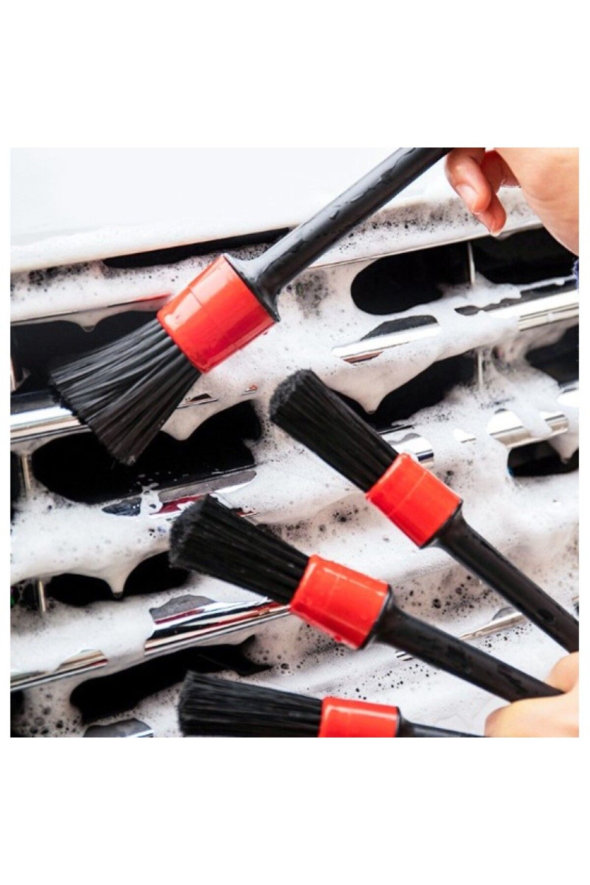 Mersi SHOP Profesyonel Make-up 5 Adet Araba Temizlik Fırçası Seti Oto Bakım Leke Toz Çizik Giderici Fırça