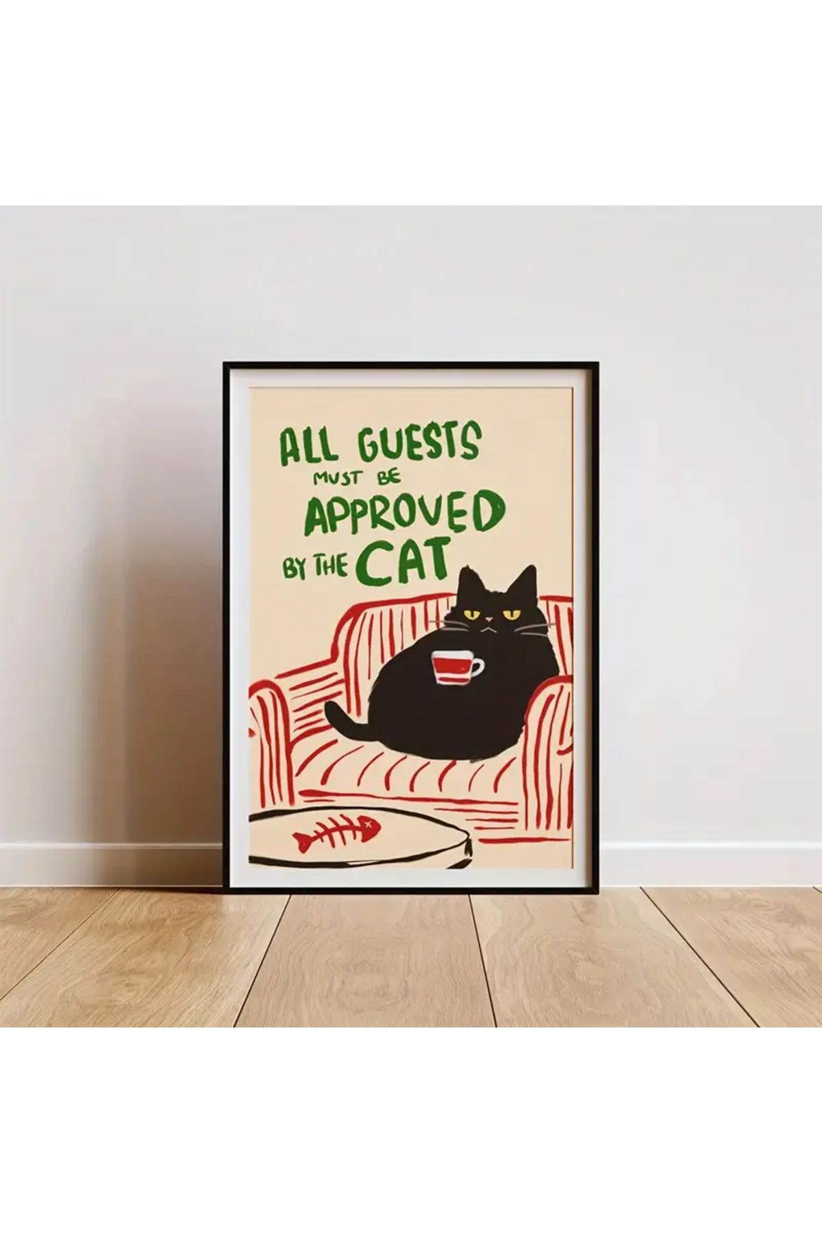 512 STORE Kedi Yazı Tasarım Modern Dekor Estetik Poster ÇERÇEVESİZ