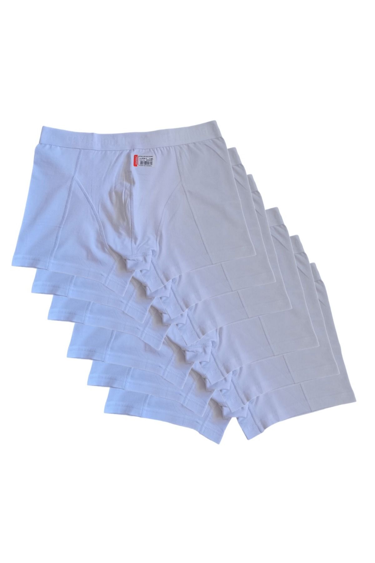 balkonda Boxer pamuklu cotton modal elasten 6'lı ekonomik paket beyaz slim fit ekstra esnek CBK2-2