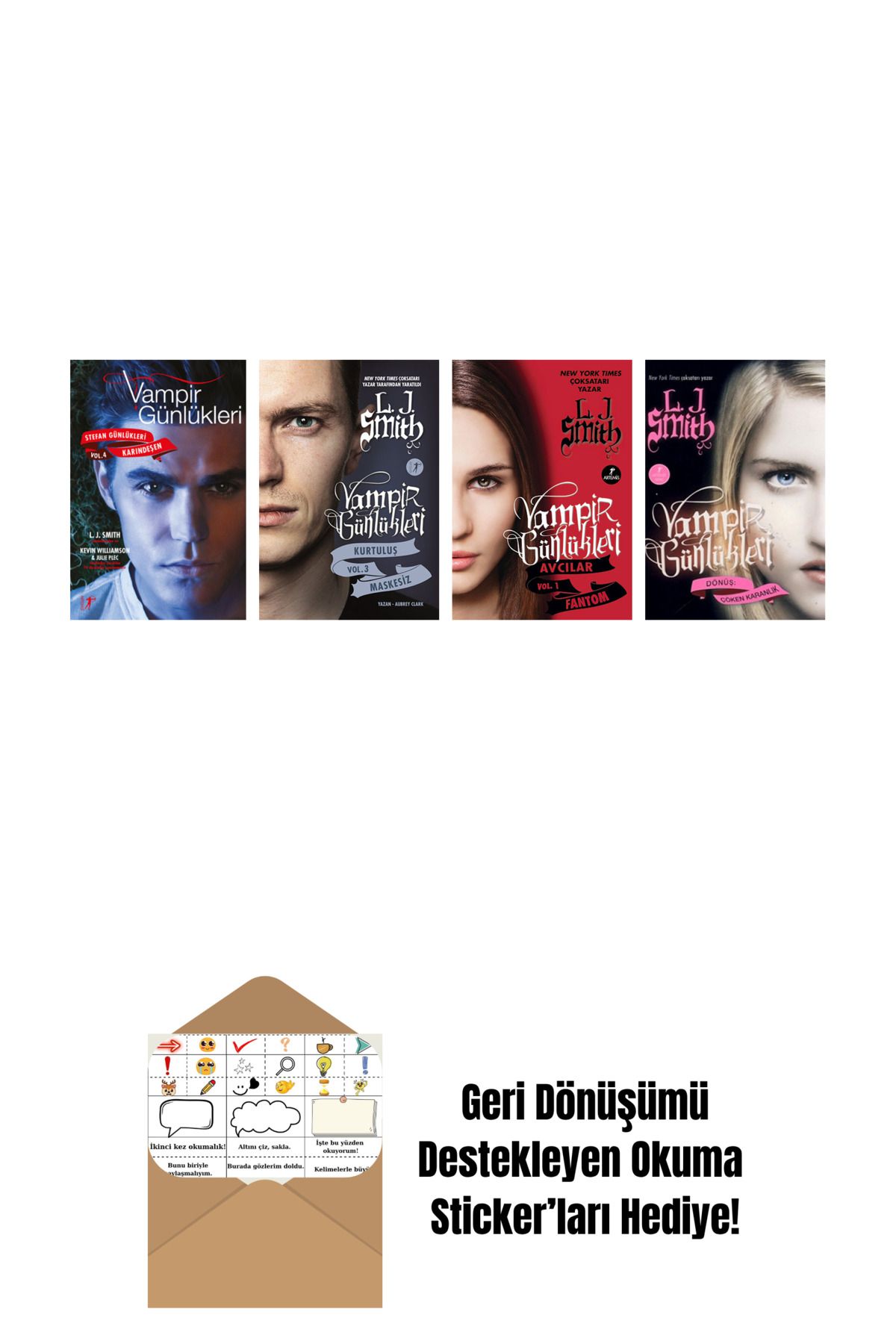 Artemis Yayınları L. J. Smith 4 Kitap Set + Okuma Sticker'ları