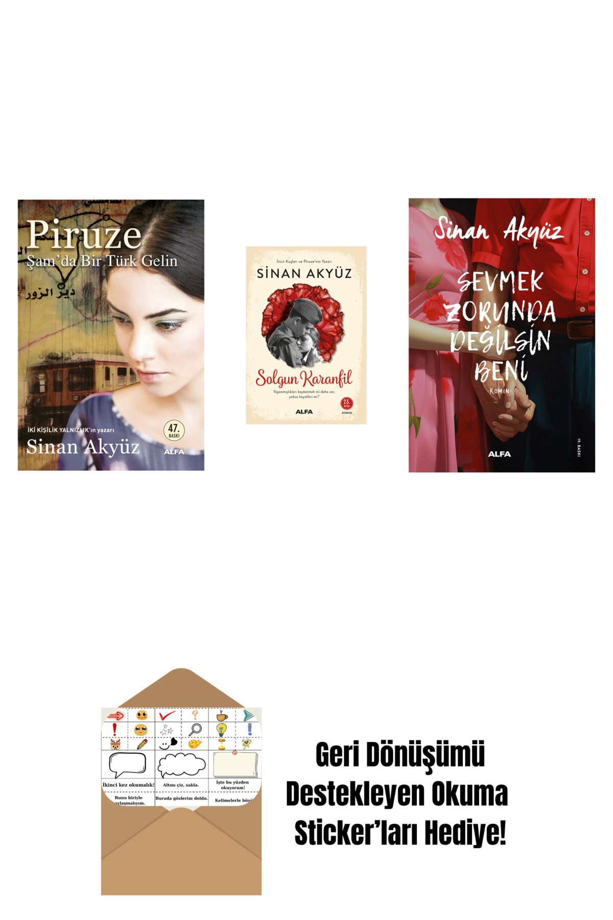 Alfa Yayınları Sinan Akyüz 3 Kitap Set + Okuma Sticker'ları