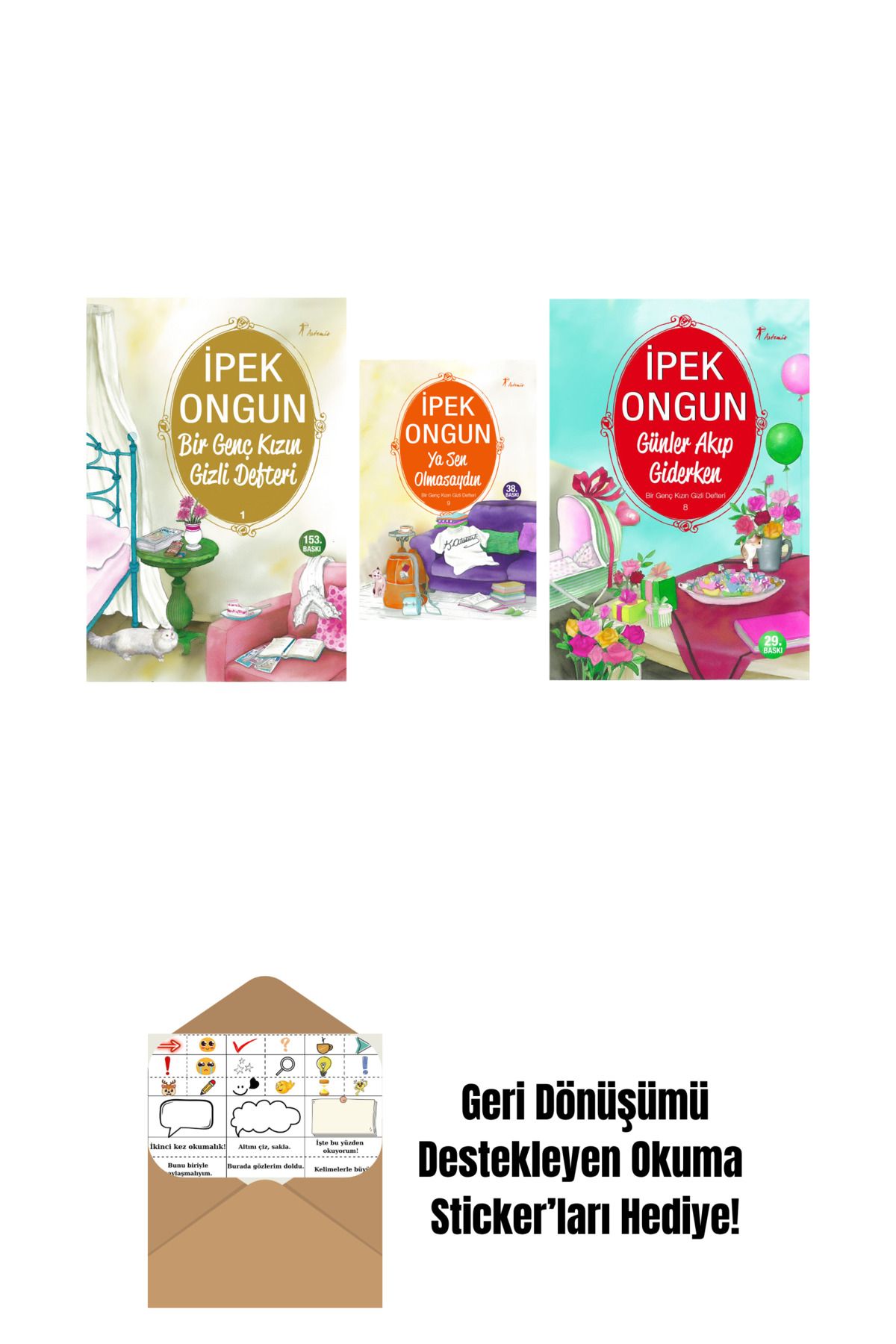 Artemis Yayınları İpek Ongun 3 Kitap Set + Okuma Sticker'ları