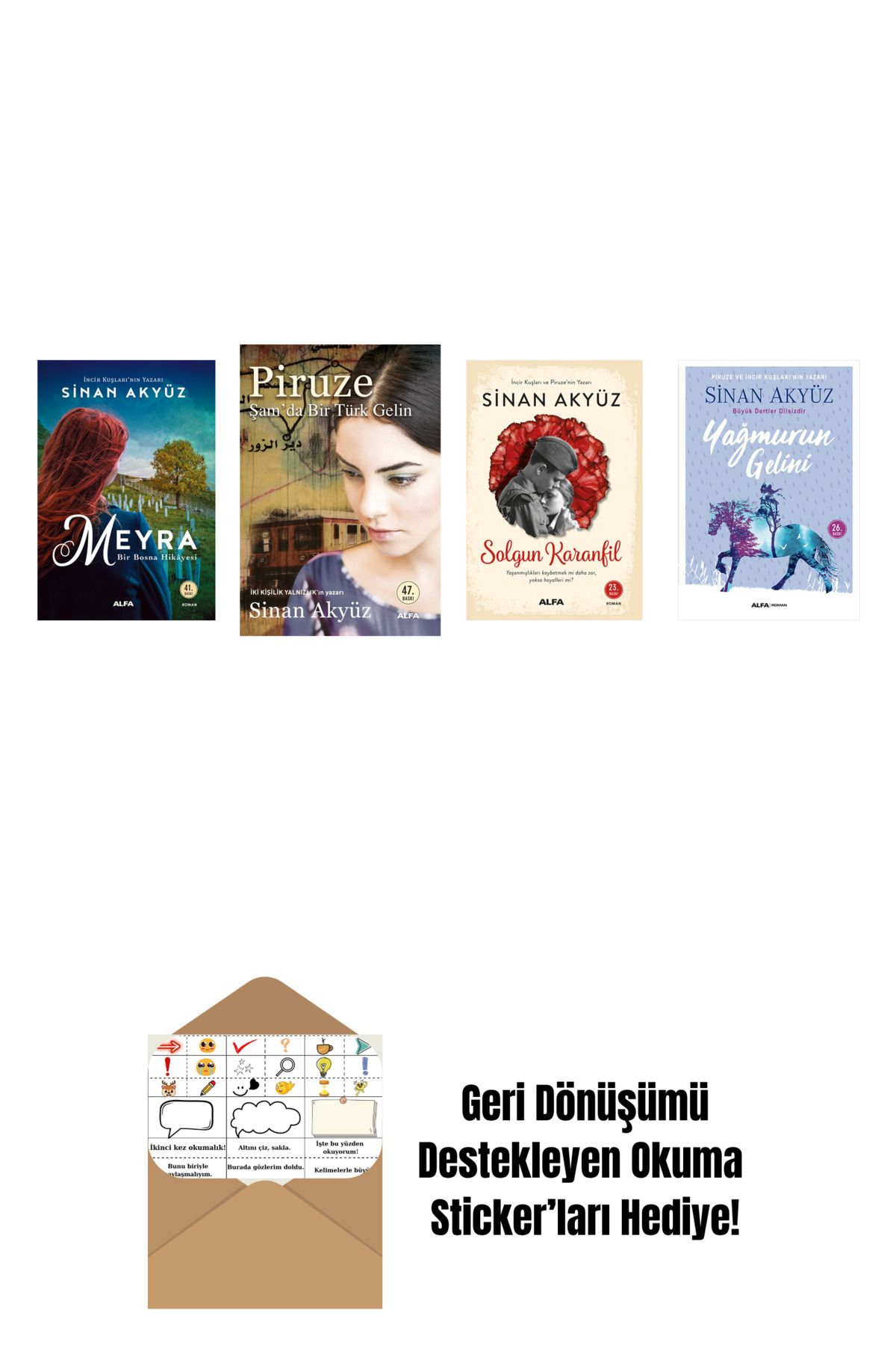 Alfa Yayınları Sinan Akyüz 4 Kitap Set + Okuma Sticker'ları