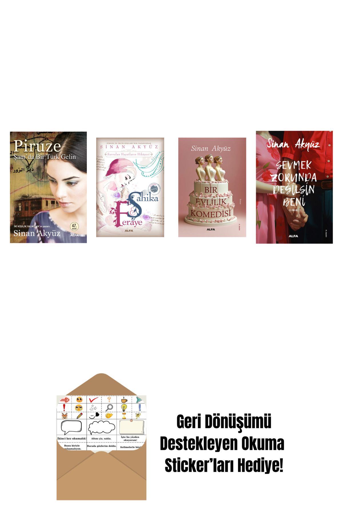 Alfa Yayınları Sinan Akyüz 4 Kitap Set + Okuma Sticker'ları