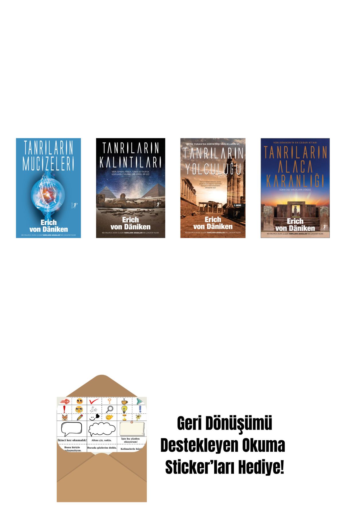 Artemis Yayınları Erich Von Daniken 4 Kitap Set + Okuma Sticker'ları