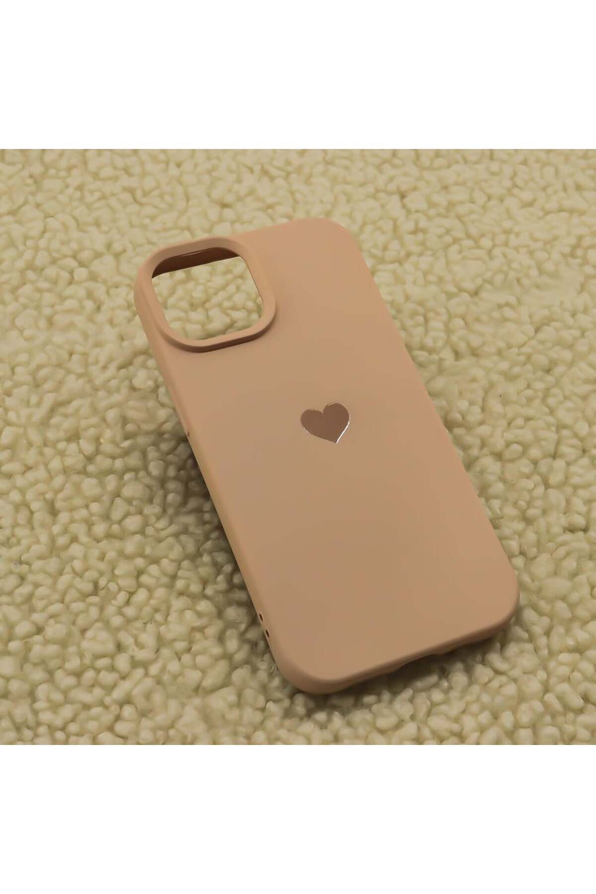 Case&Case iPhone 13 Pro Uyumlu Renk Uyumlu Kalp Baskılı Lansman Kılıf