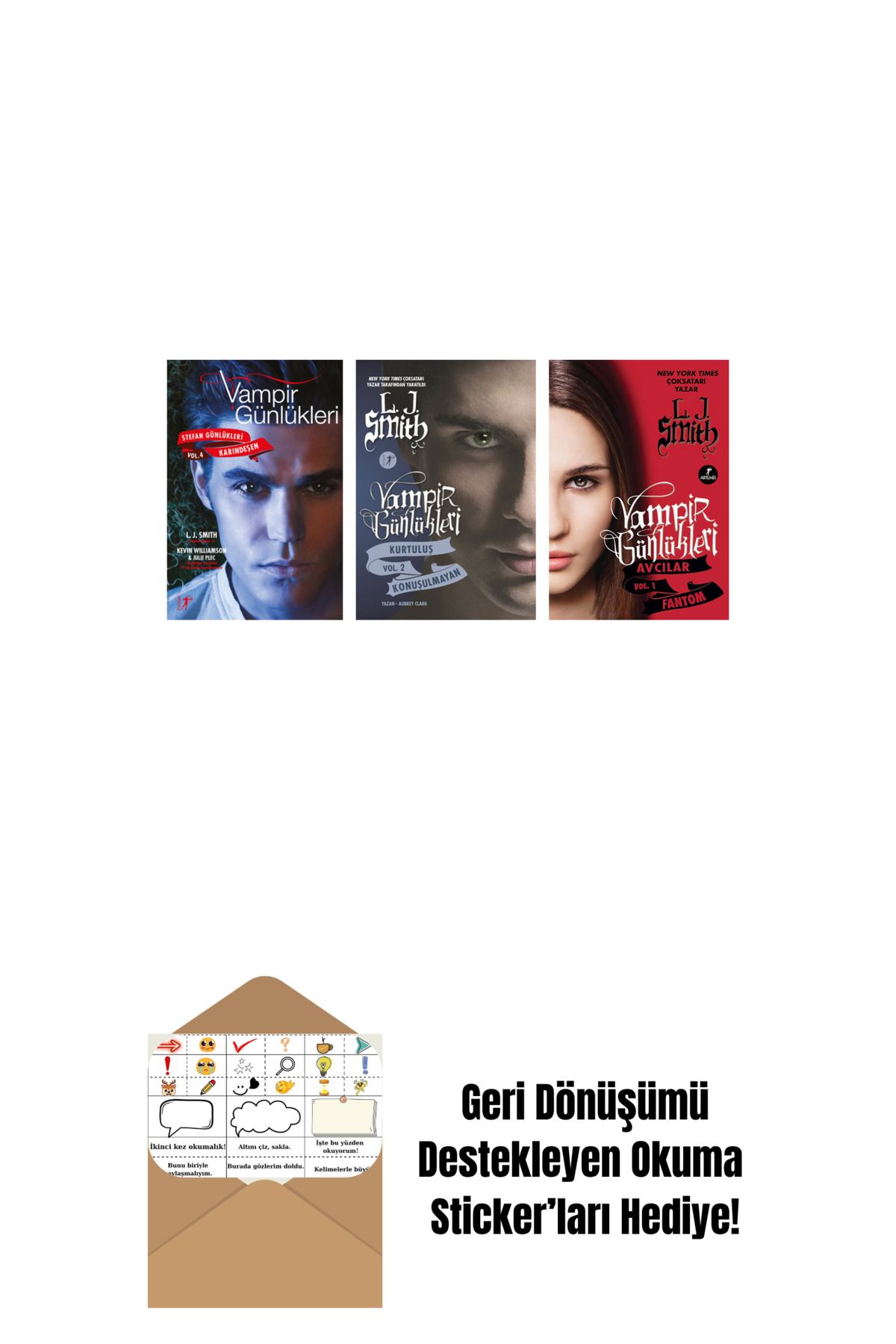 Artemis Yayınları L. J. Smith 3 Kitap Set + Okuma Sticker'ları