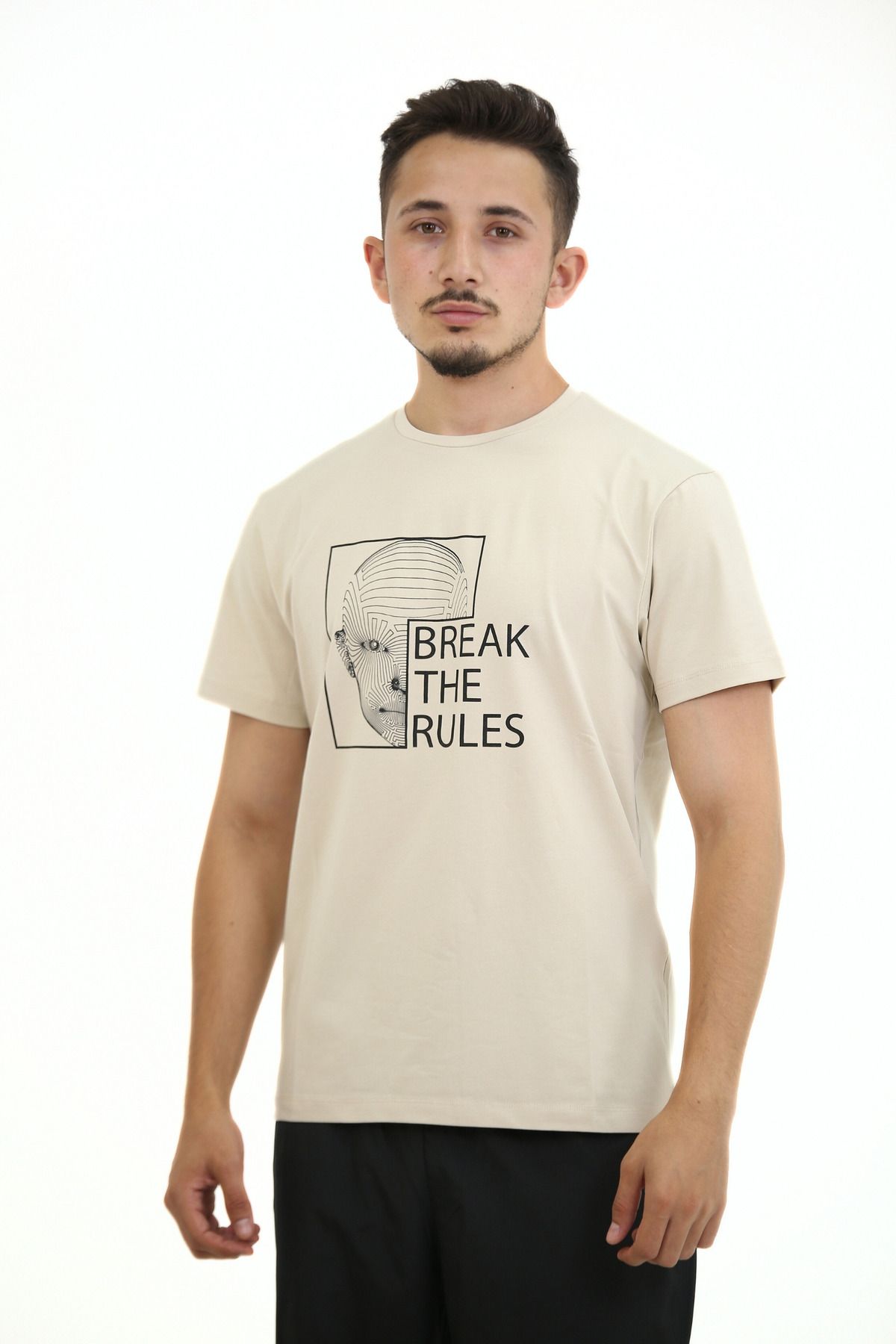 Lorenzo Mazzoli T-shirt Premium Kalite, Comfort Fit, Modern Baskılı Düz Renk Tişört