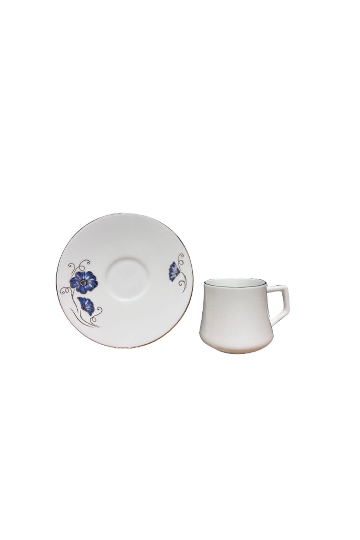 EVALIZA Nostalji Kelebek Double 6 Kişilik Kahve Fincan Takımı 130 ml