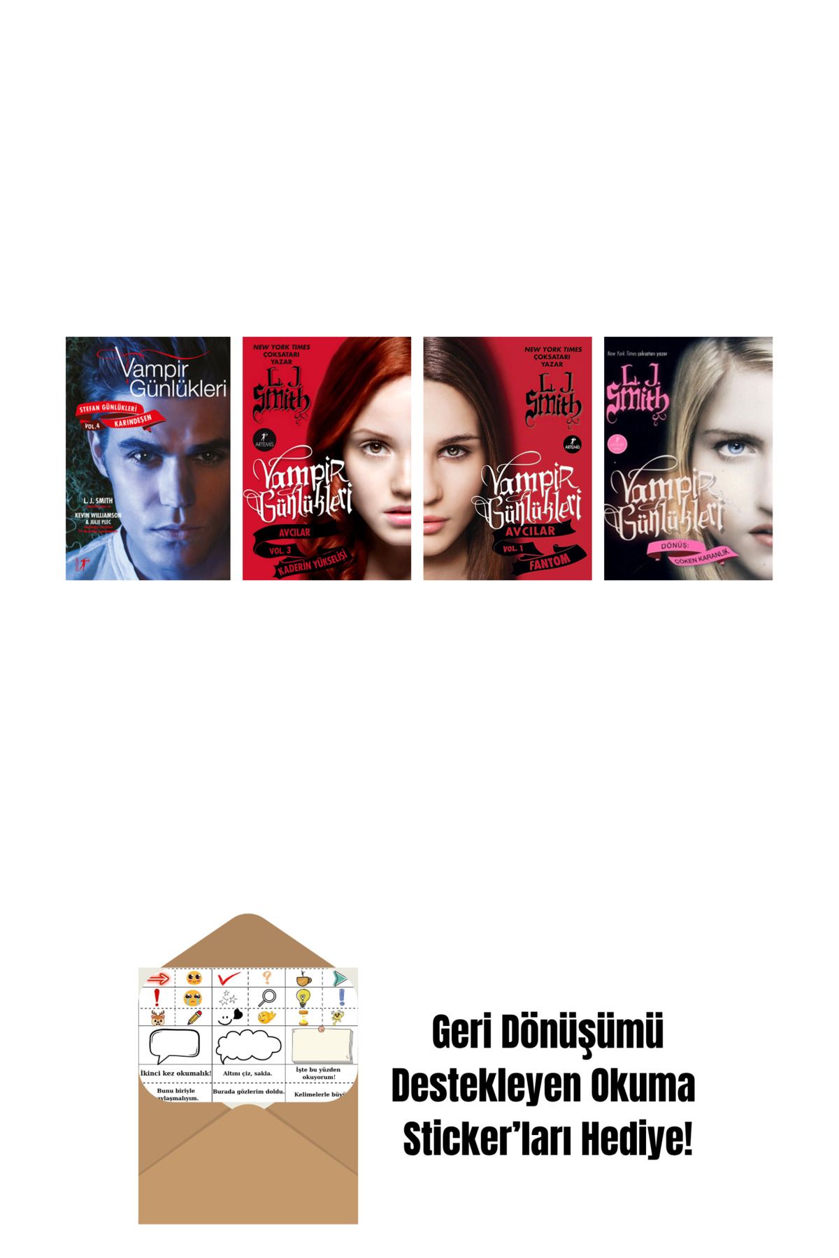 Artemis Yayınları L. J. Smith 4 Kitap Set + Okuma Sticker'ları