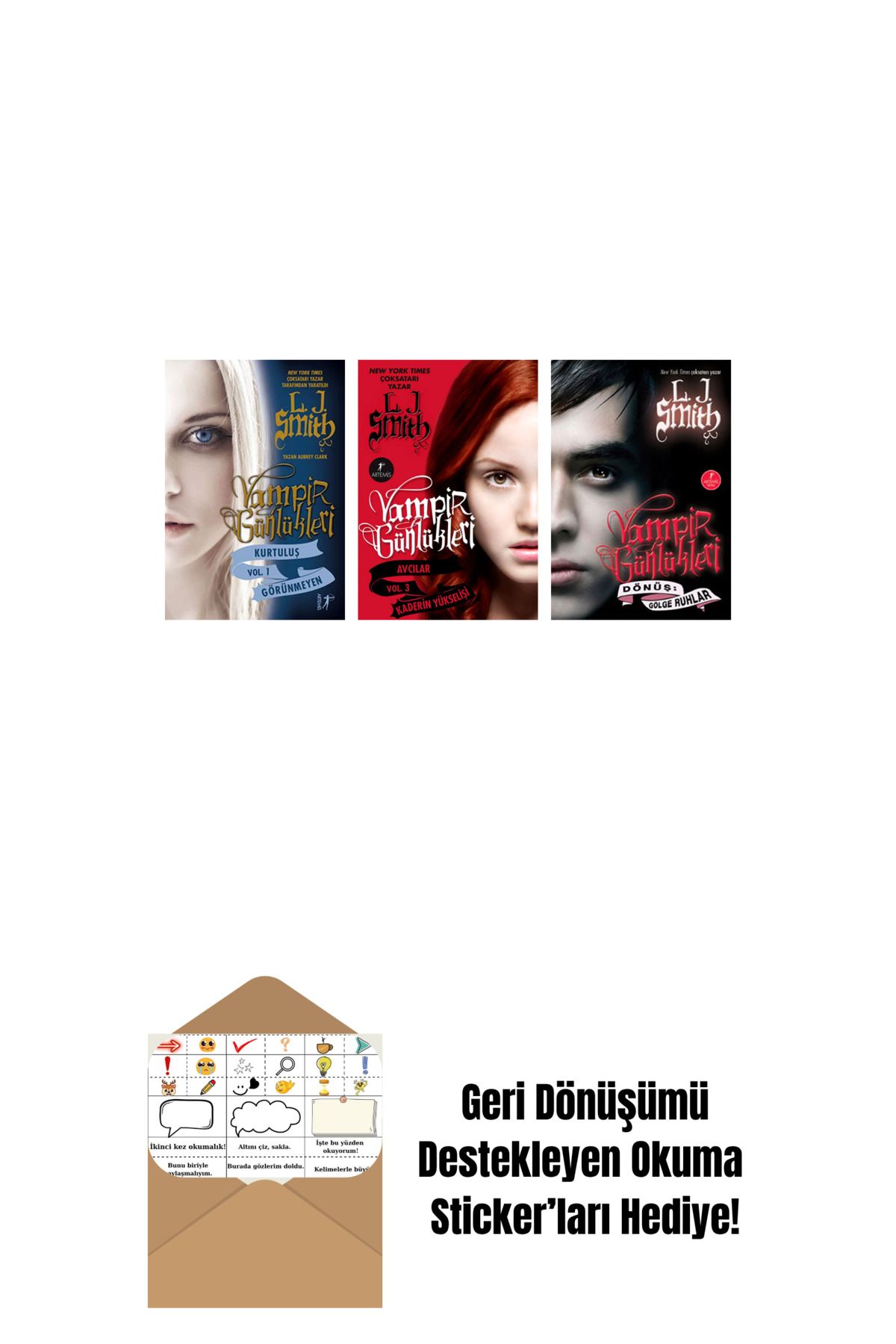 Artemis Yayınları L. J. Smith 3 Kitap Set + Okuma Sticker'ları