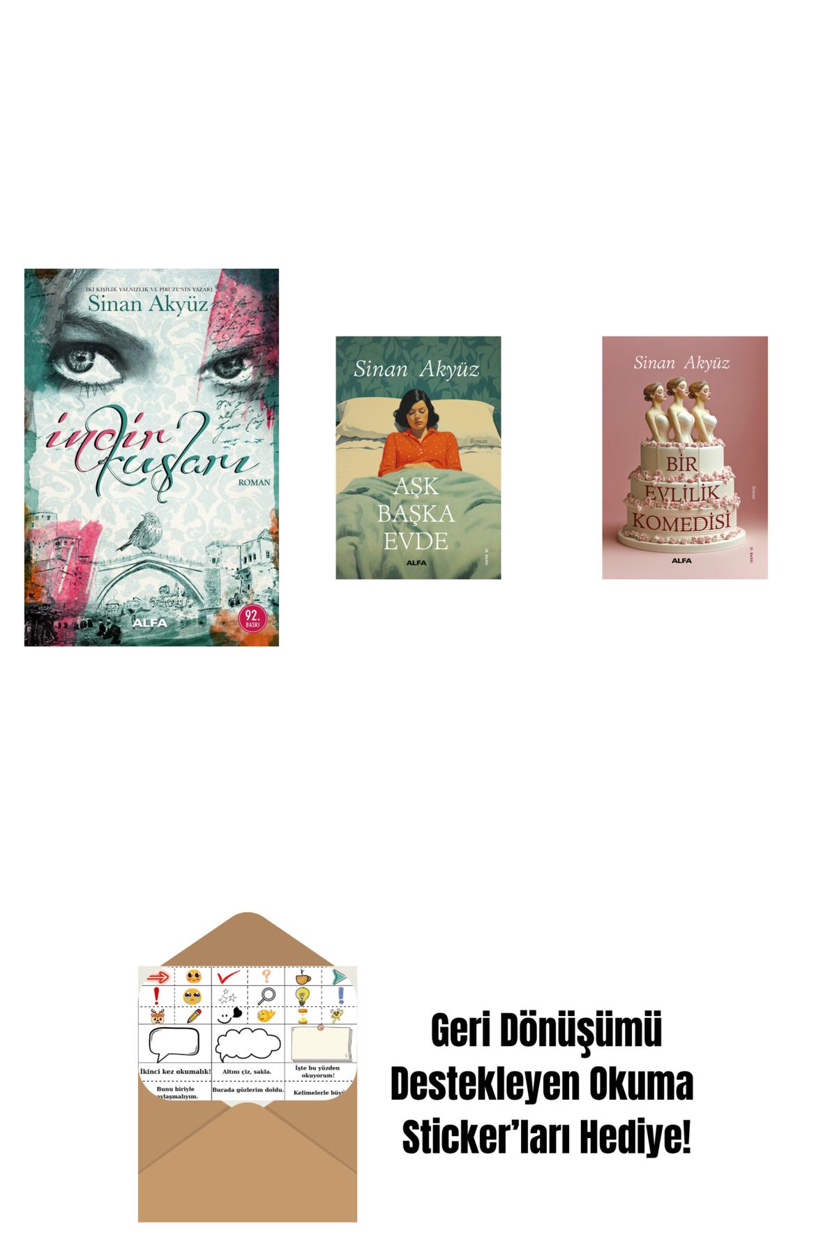 Alfa Yayınları Sinan Akyüz 3 Kitap Set + Okuma Sticker'ları