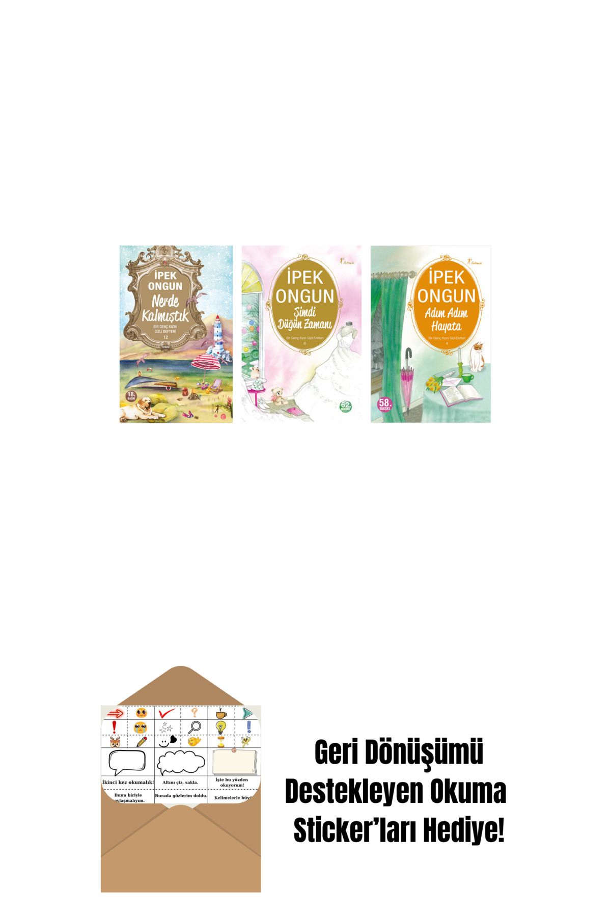 Artemis Yayınları İpek Ongun 3 Kitap Set + Okuma Sticker'ları