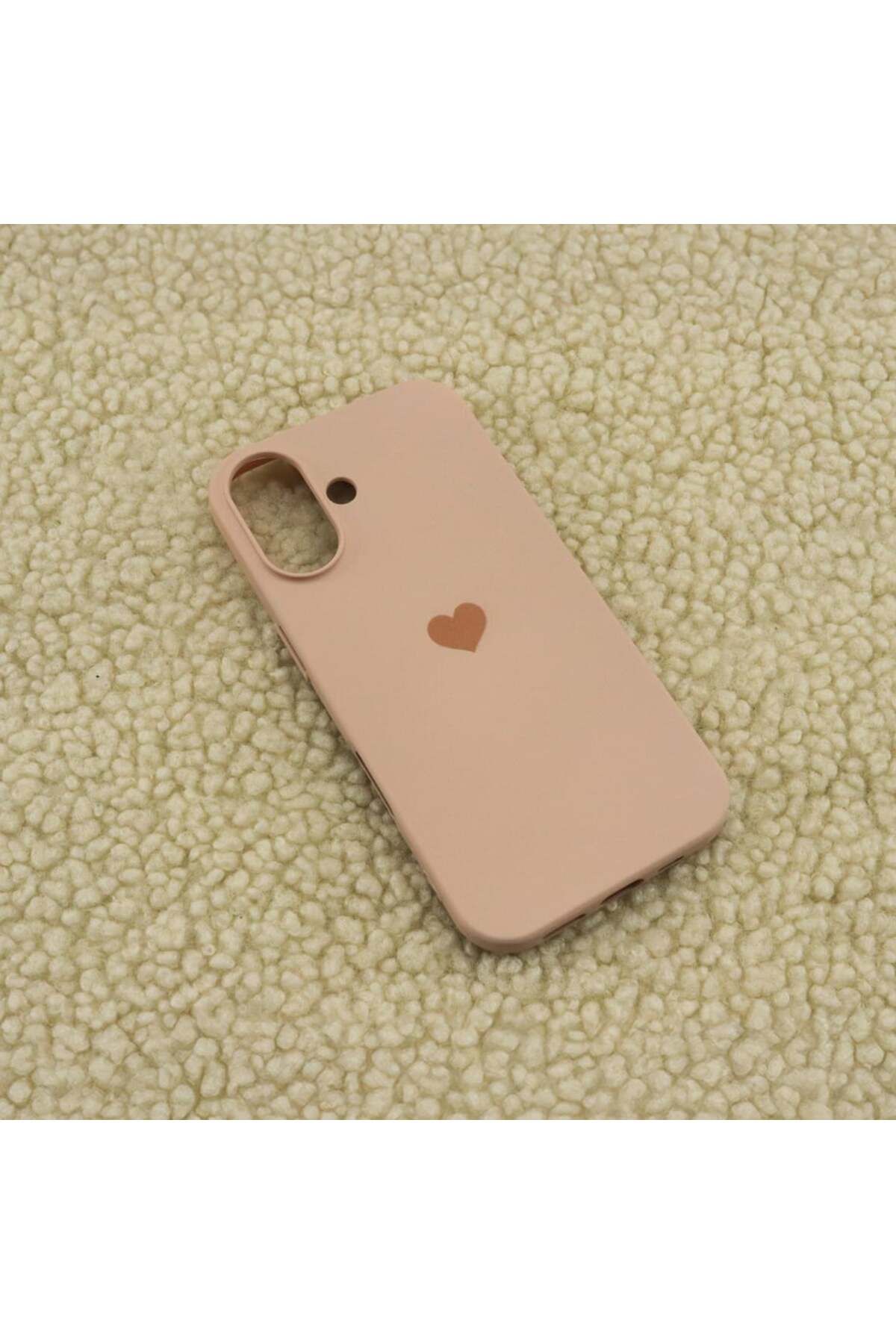 Case&Case iPhone 16 Plus Uyumlu Renk Uyumlu Kalp Baskılı Lansman Kılıf