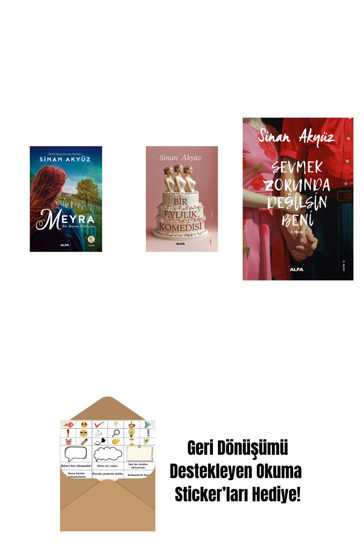 Alfa Yayınları Sinan Akyüz 3 Kitap Set + Okuma Sticker'ları