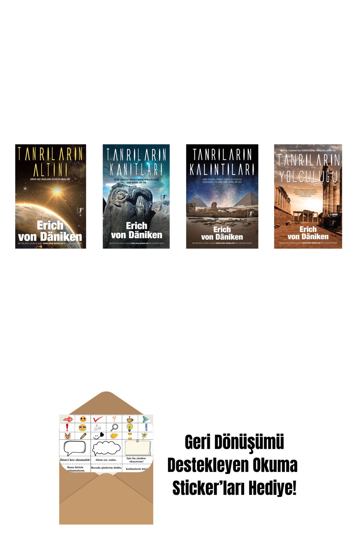 Artemis Yayınları Erich Von Daniken 4 Kitap Set + Okuma Sticker'ları