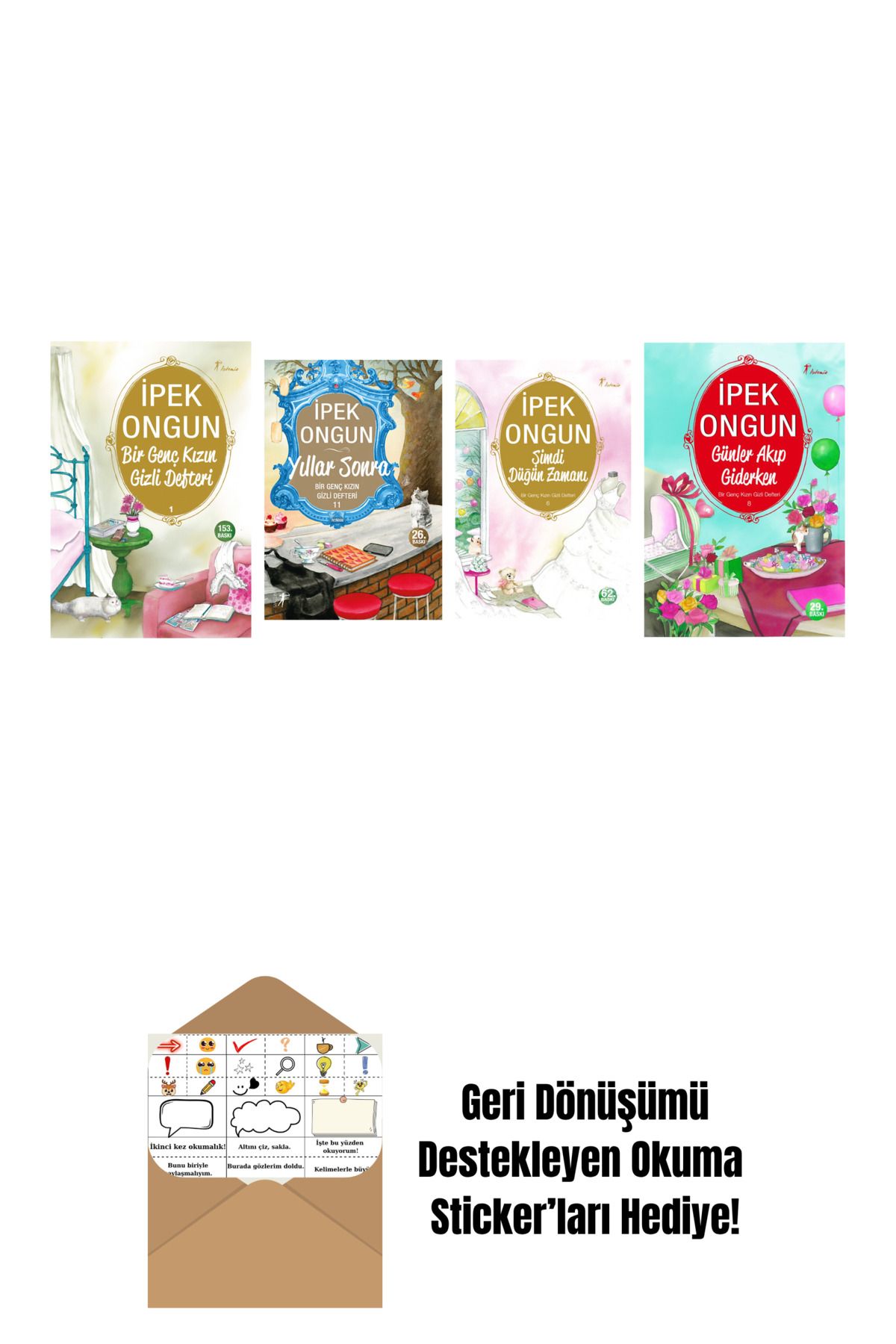 Artemis Yayınları İpek Ongun 4 Kitap Set + Okuma Sticker'ları