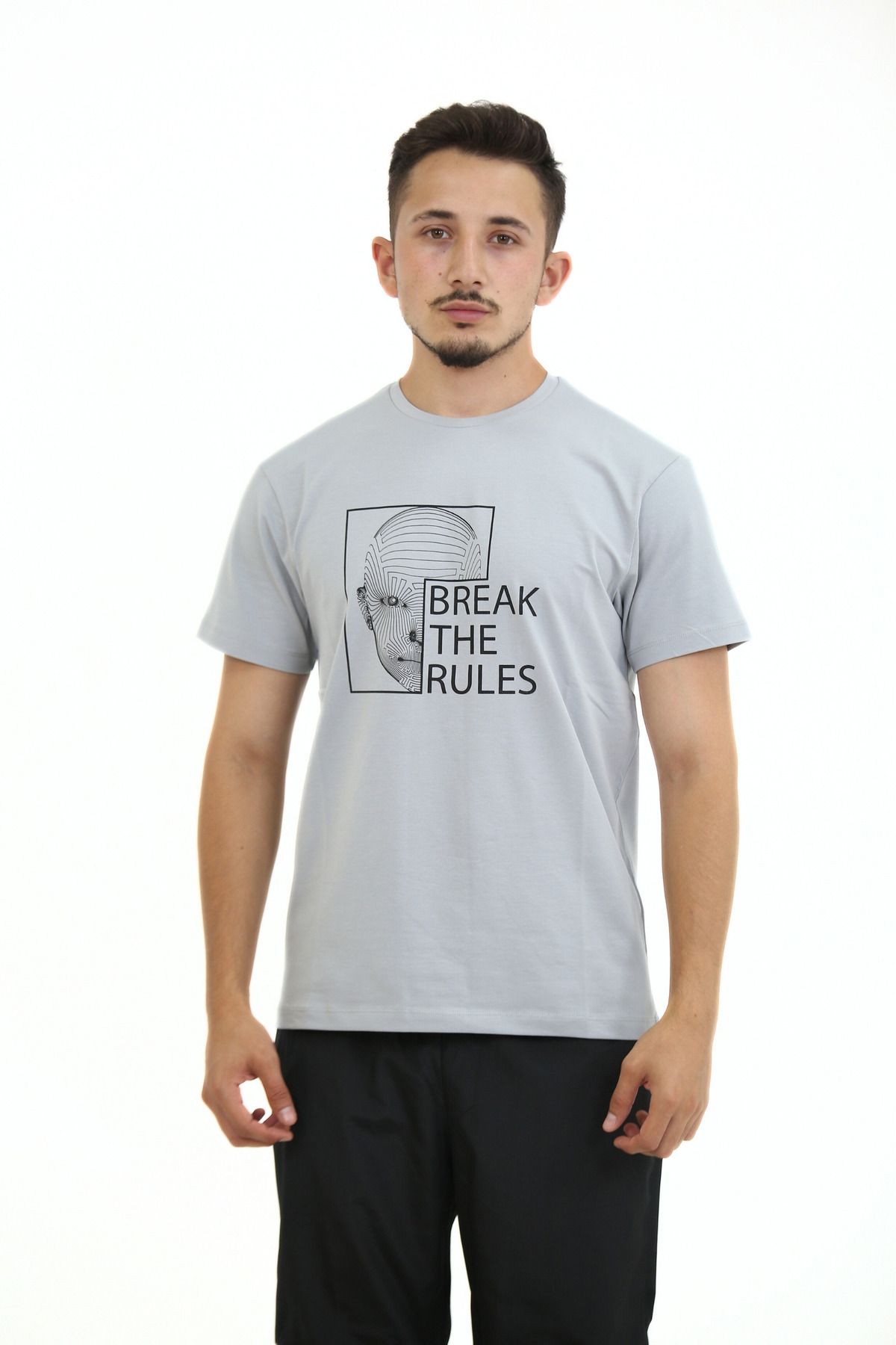 Lorenzo Mazzoli T-shirt Premium Kalite, Comfort Fit, Modern Baskılı Düz Renk Tişört