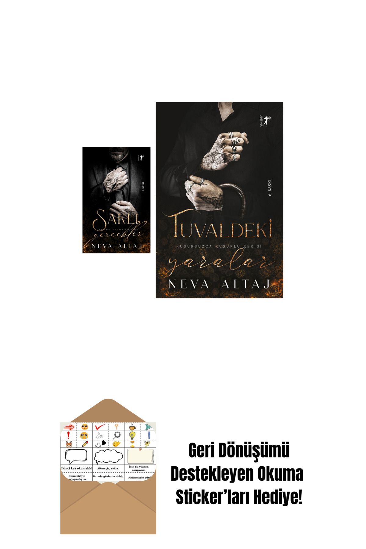 Artemis Yayınları Saklı Gerçekler + Tuvaldeki Yaralar + Okuma Sticker'ları